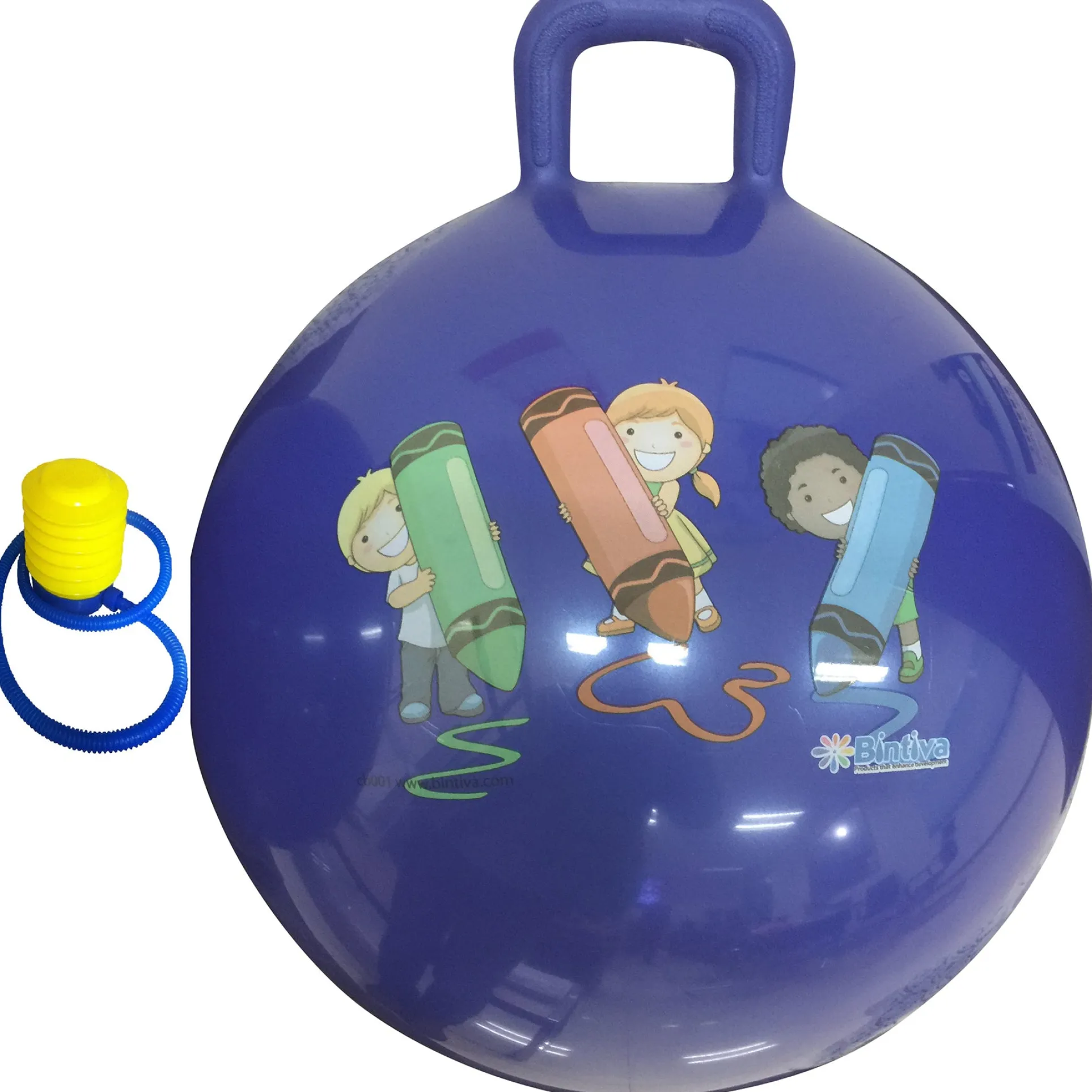 Bintiva Hippity Hop 18 Inch Durable Jump Ball with Foot Pump