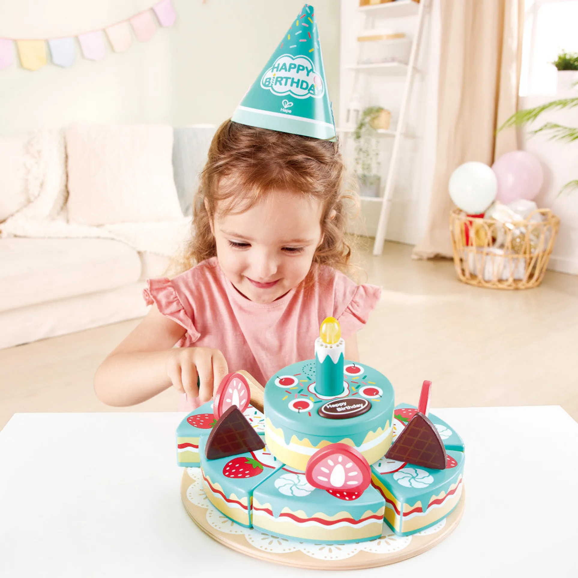 Hape 9-Piece Toddler Picnic Basket Set - Soft Toy Food & Blanket