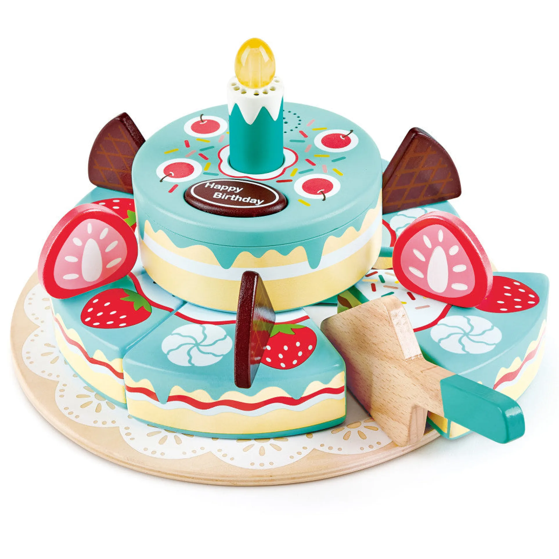 Hape 9-Piece Toddler Picnic Basket Set - Soft Toy Food & Blanket