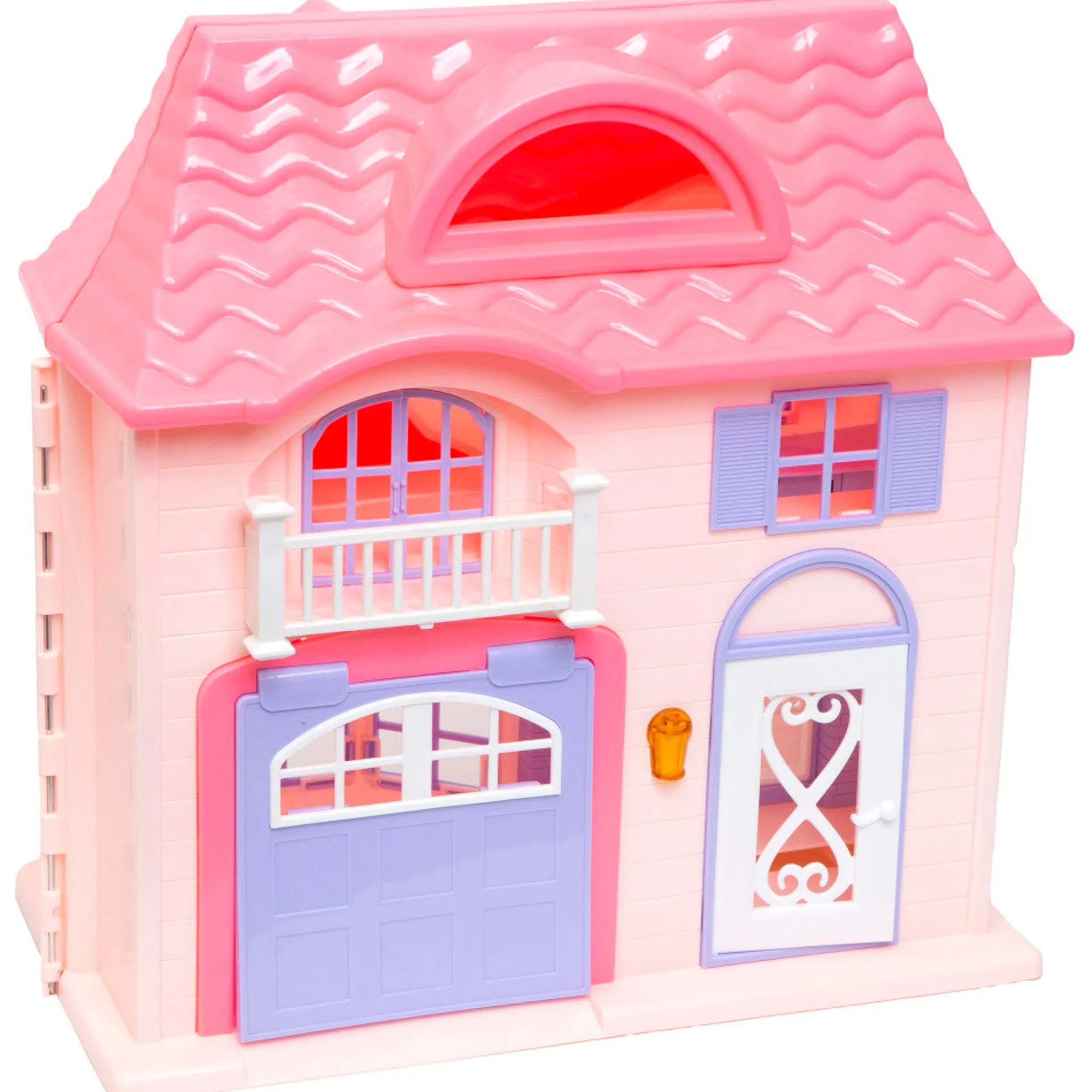 Boley Doll House Playset - Pink & Purple - 16pc with 3 Family Dolls for Kids 3+