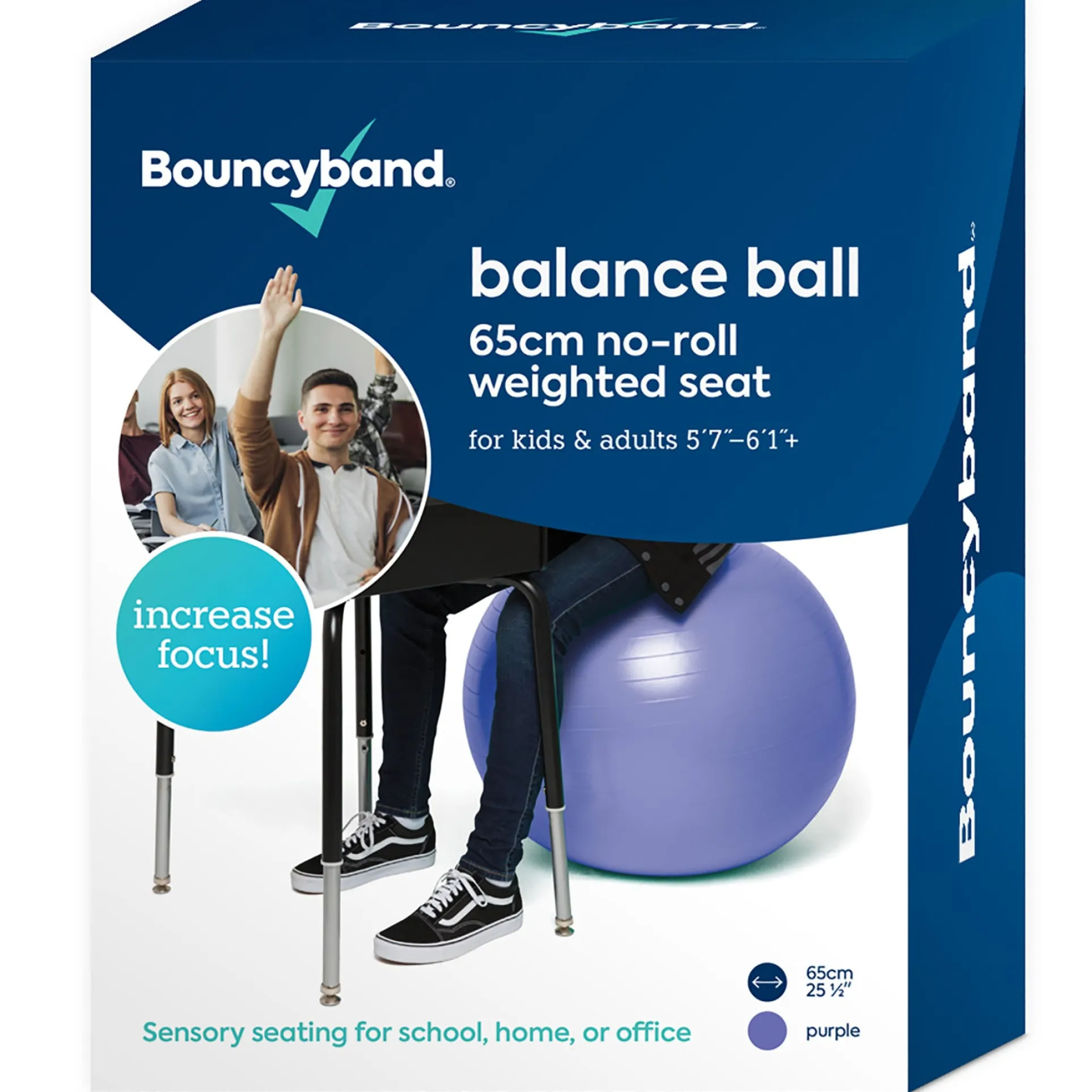 Bouncyband® Balance Ball, 65cm, Vibrant Purple - Stay Active & Focused