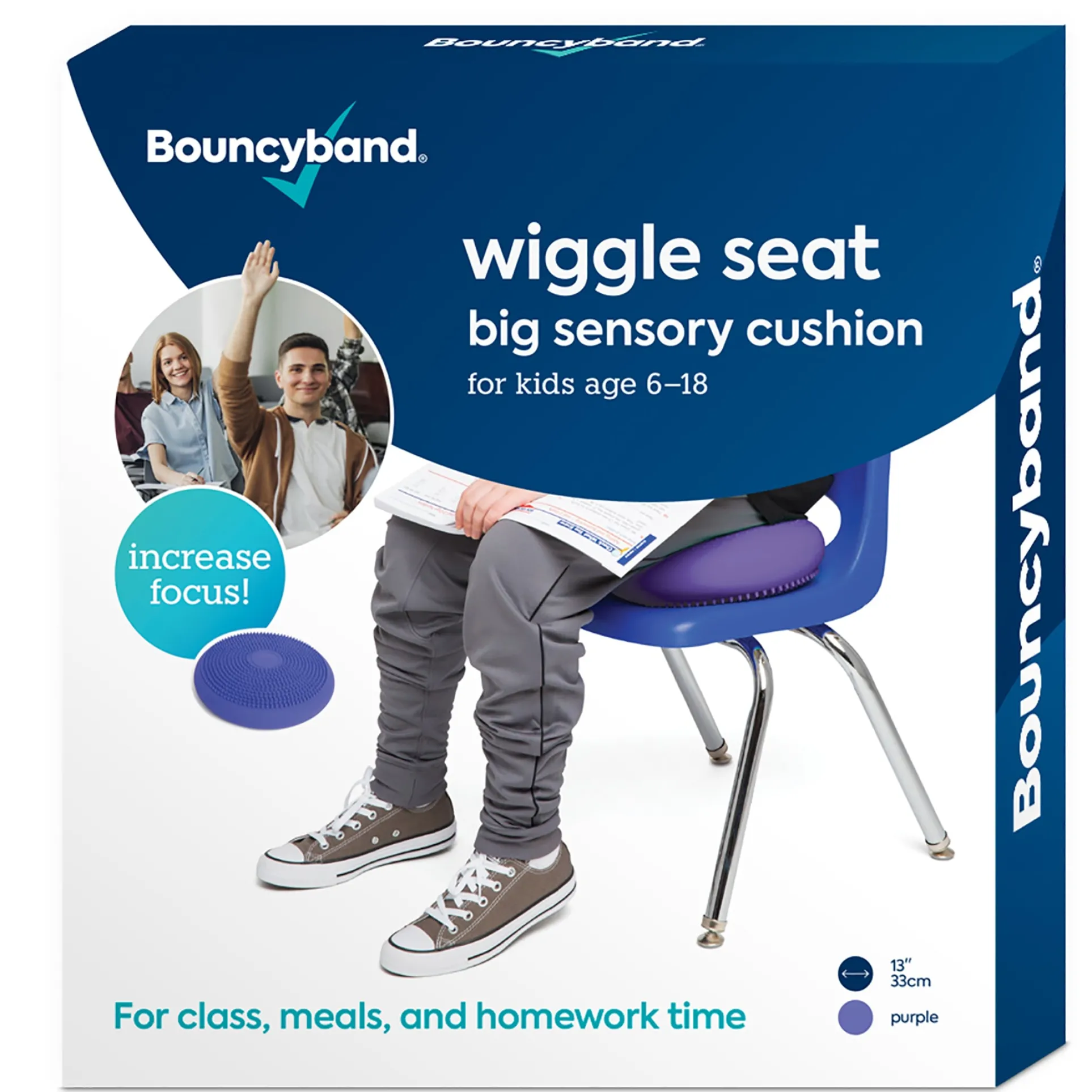 Bouncyband Big Wiggle Seat Sensory Cushion, Playful Purple