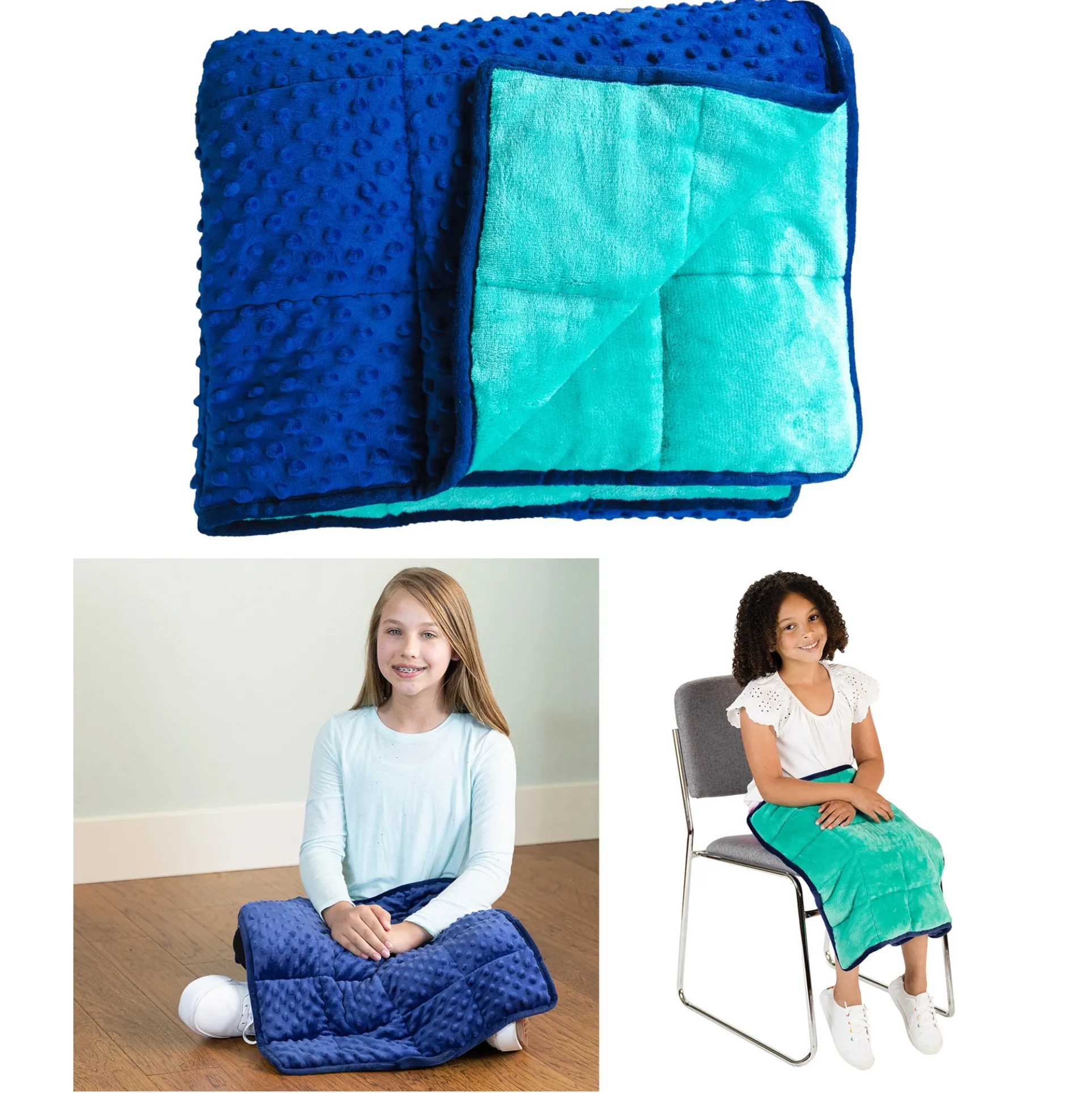 Bouncyband Kids' Sensory Weighted Blanket ‚Äì Soft Fleece, 7lb, 56" x 36"
