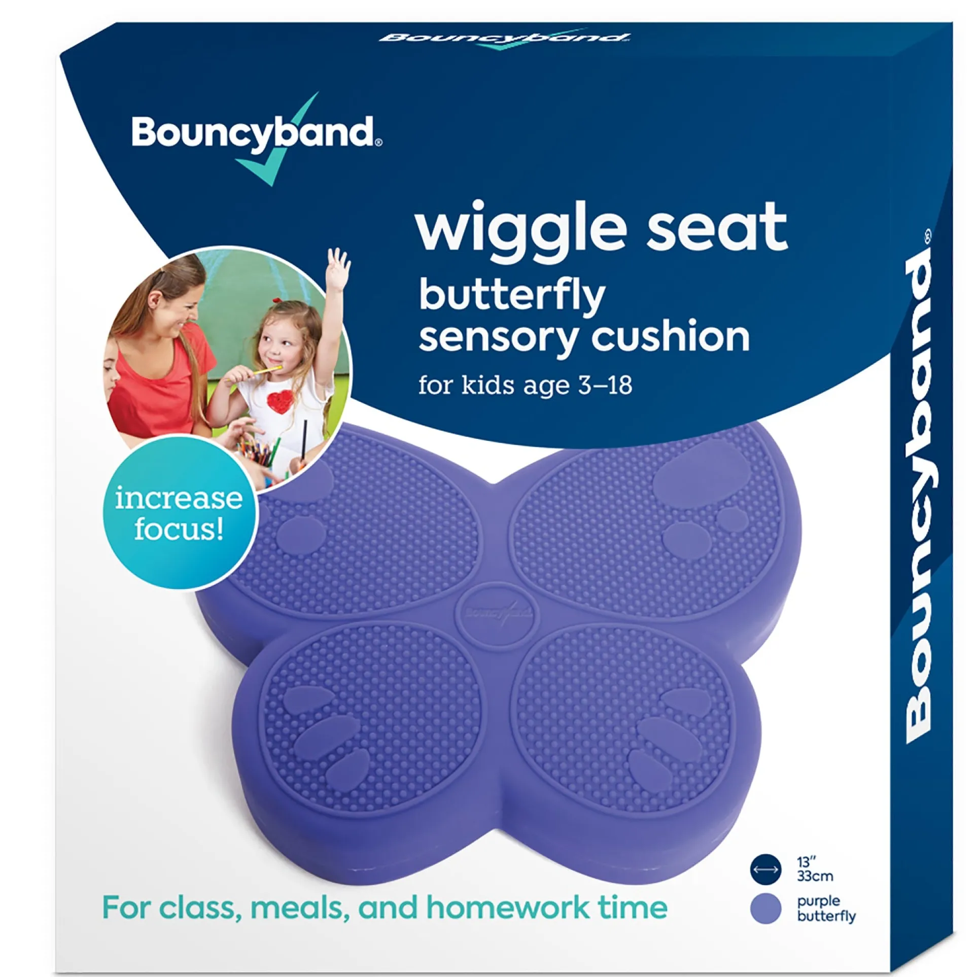 Bouncyband Wiggle Seat Purple Butterfly Sensory Cushion