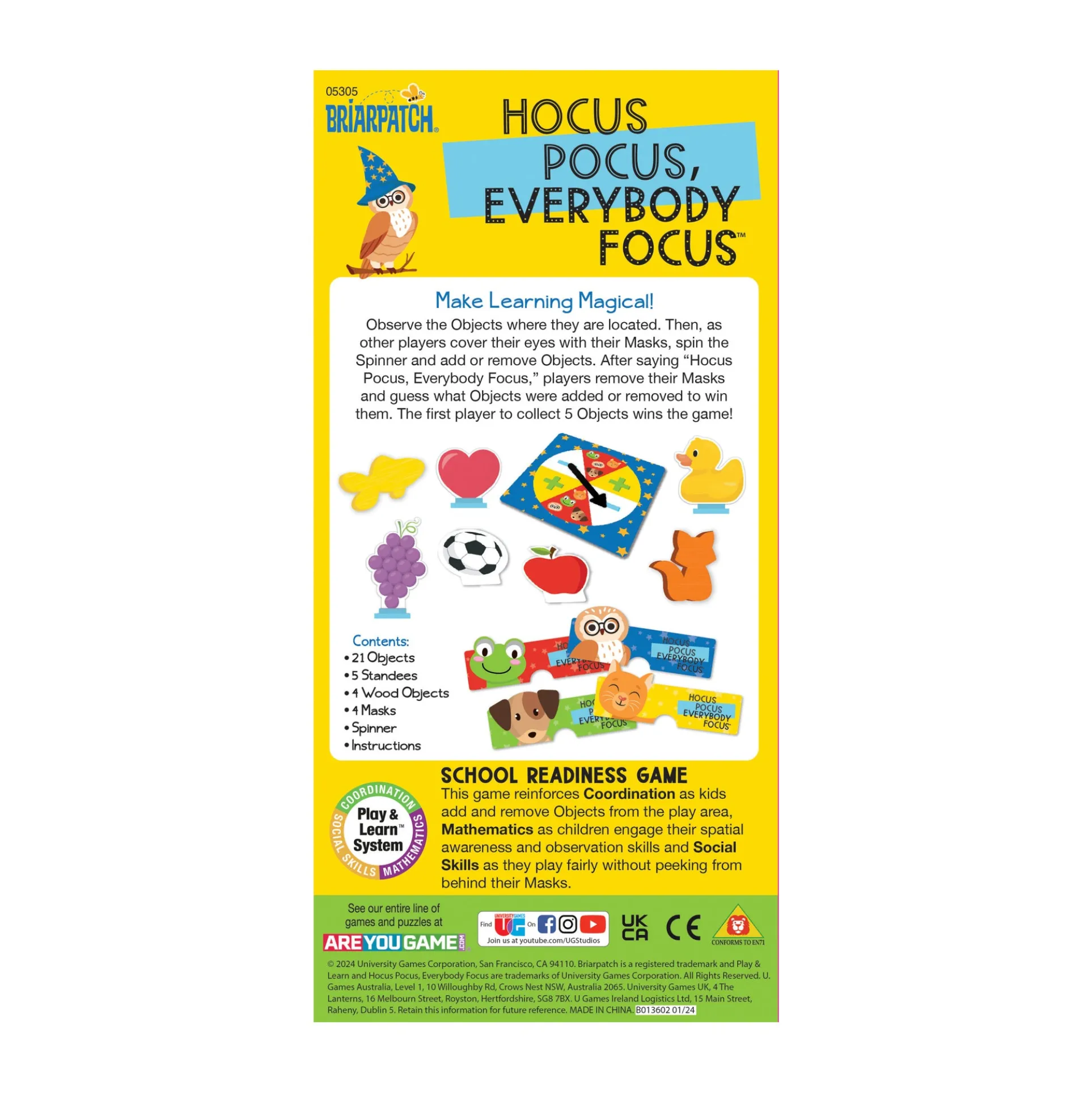 Briarpatch Hocus Pocus, Everybody Focus School Readiness Game