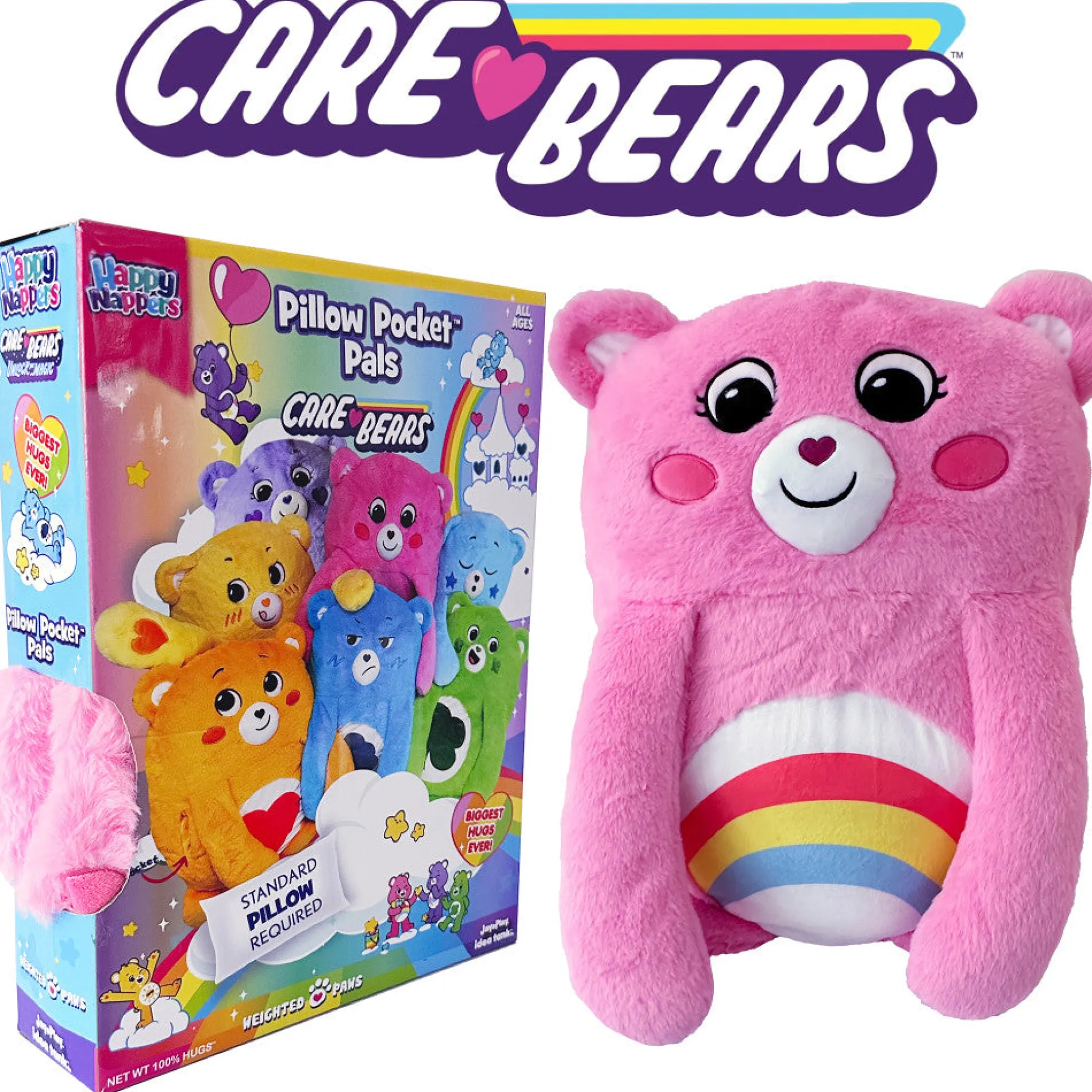Care Bears Cheer Bear Happy Nappers Pillow Pals - Soft Plush
