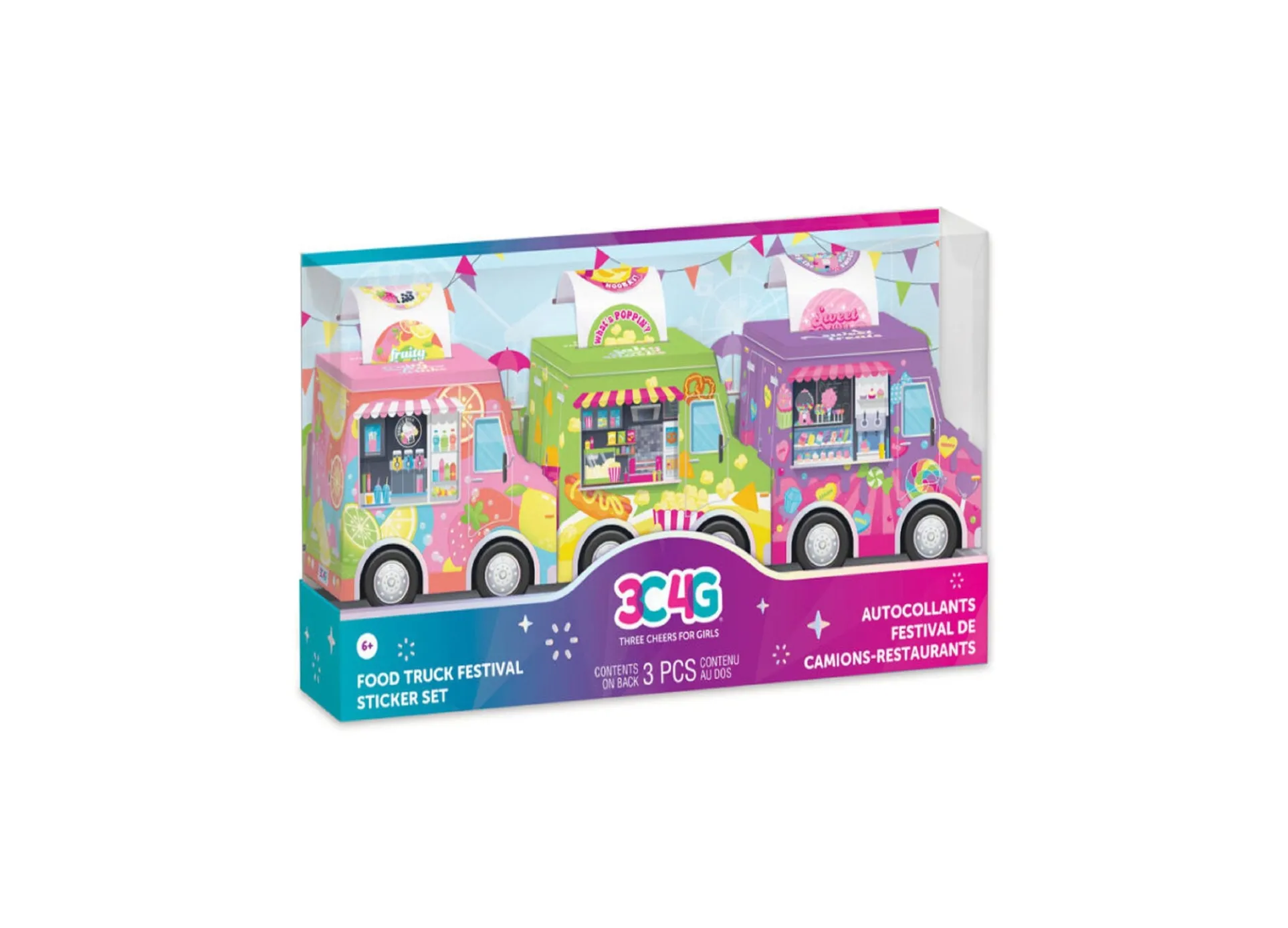 3C4G Food Truck Festival Scented Sticker Set for Kids Age 6+