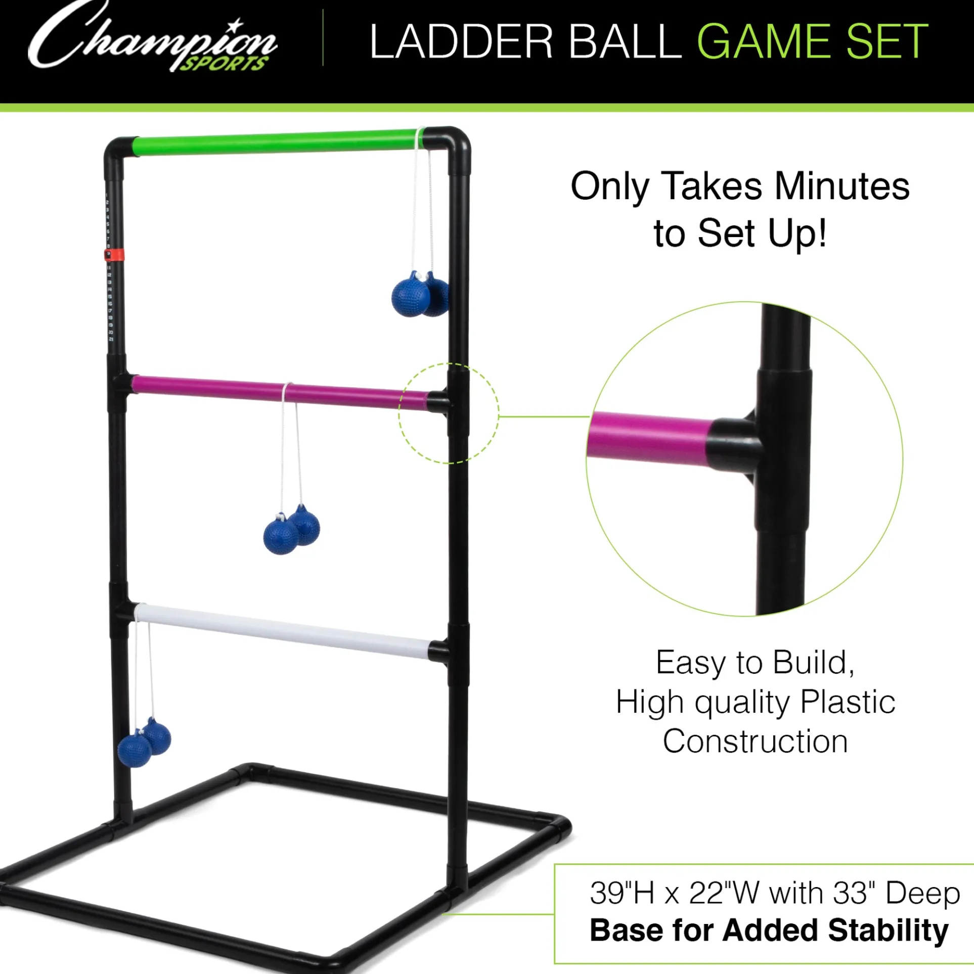 Champion Sports Ladder Ball Game Set - Outdoor Fun for All Ages