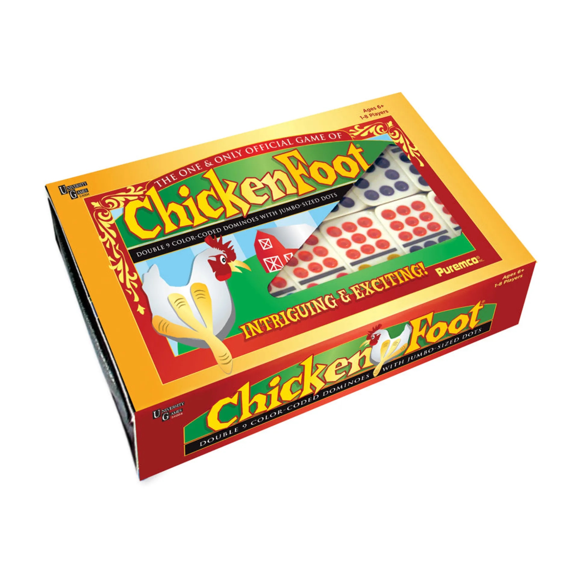 ChickenFoot Double 9 Color Dot Professional Dominoes Set