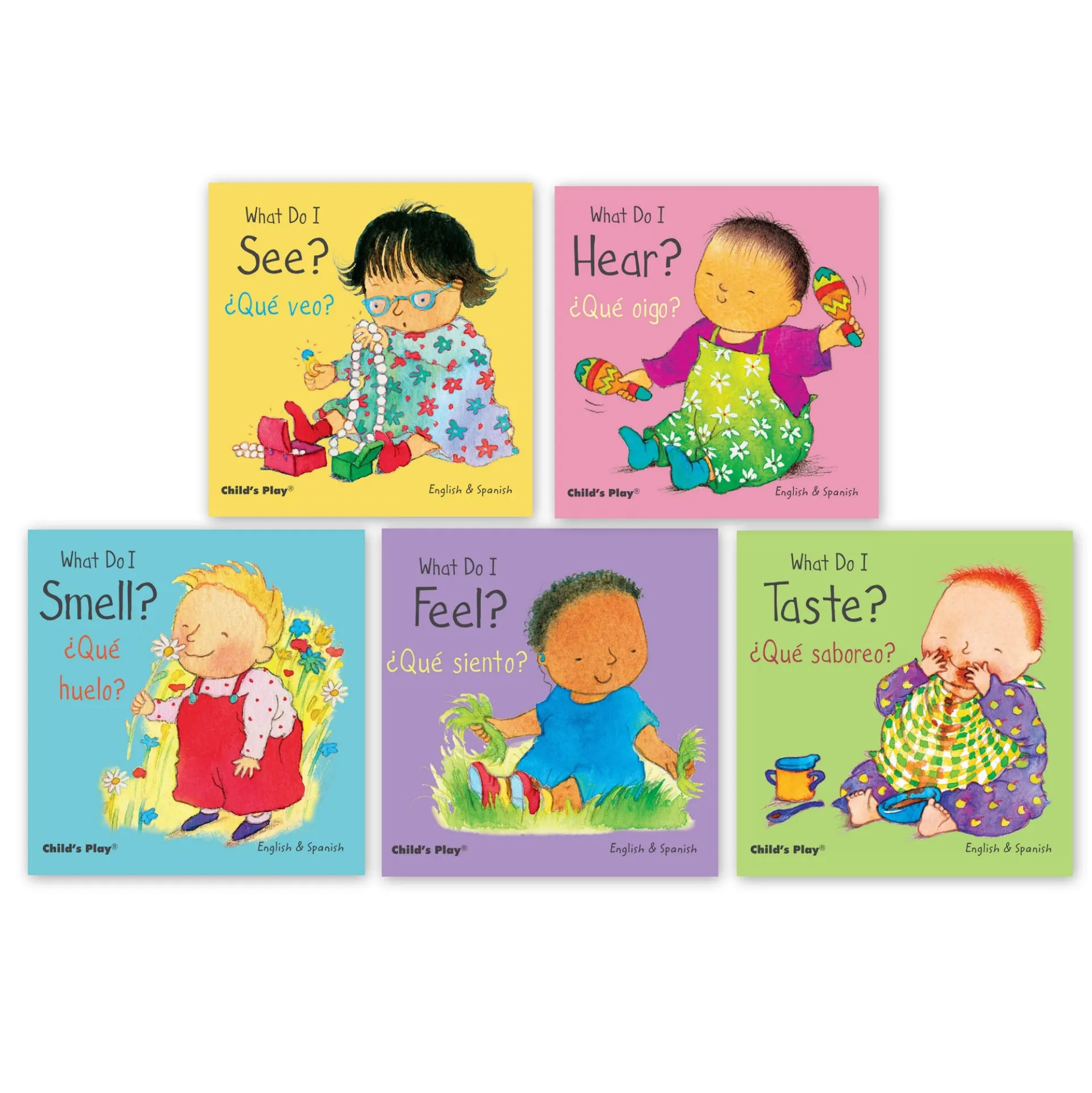Child's Play Books Small Senses 5-Piece Bilingual Board Book Set