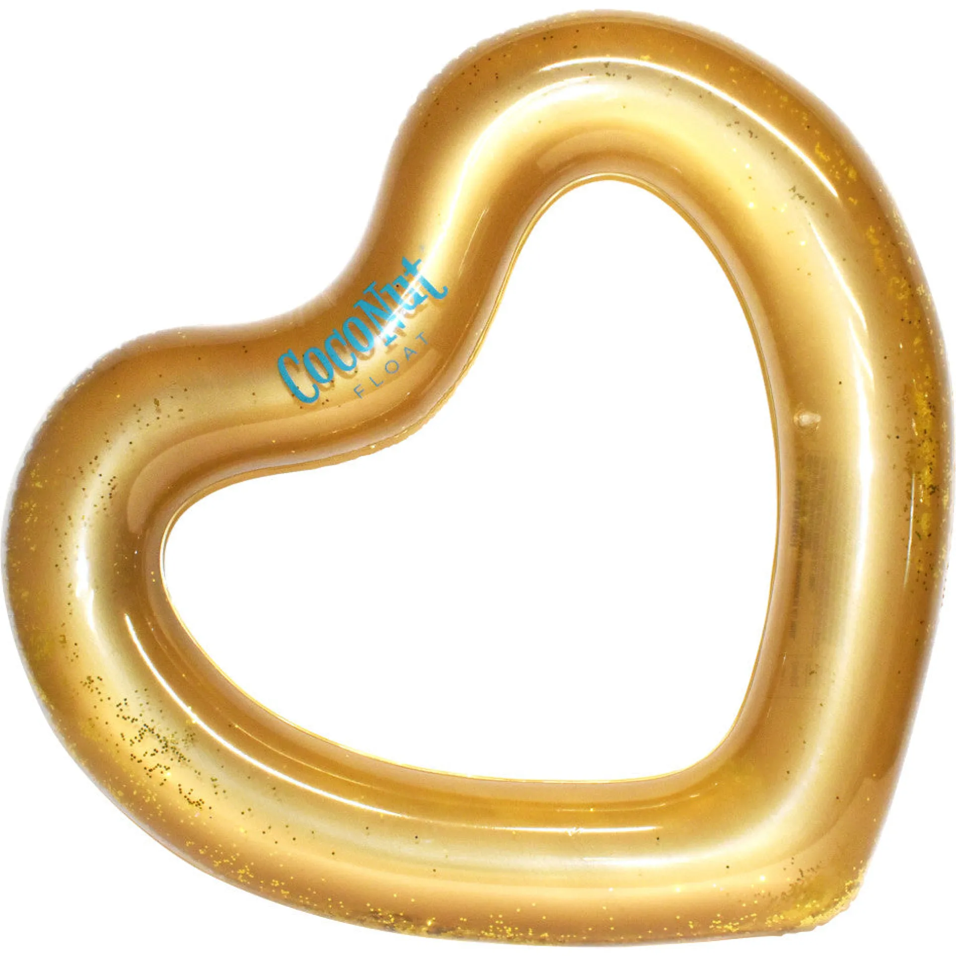 CocoNut Float Gold Glitter Heart Inflatable Pool Float - 48"x40"