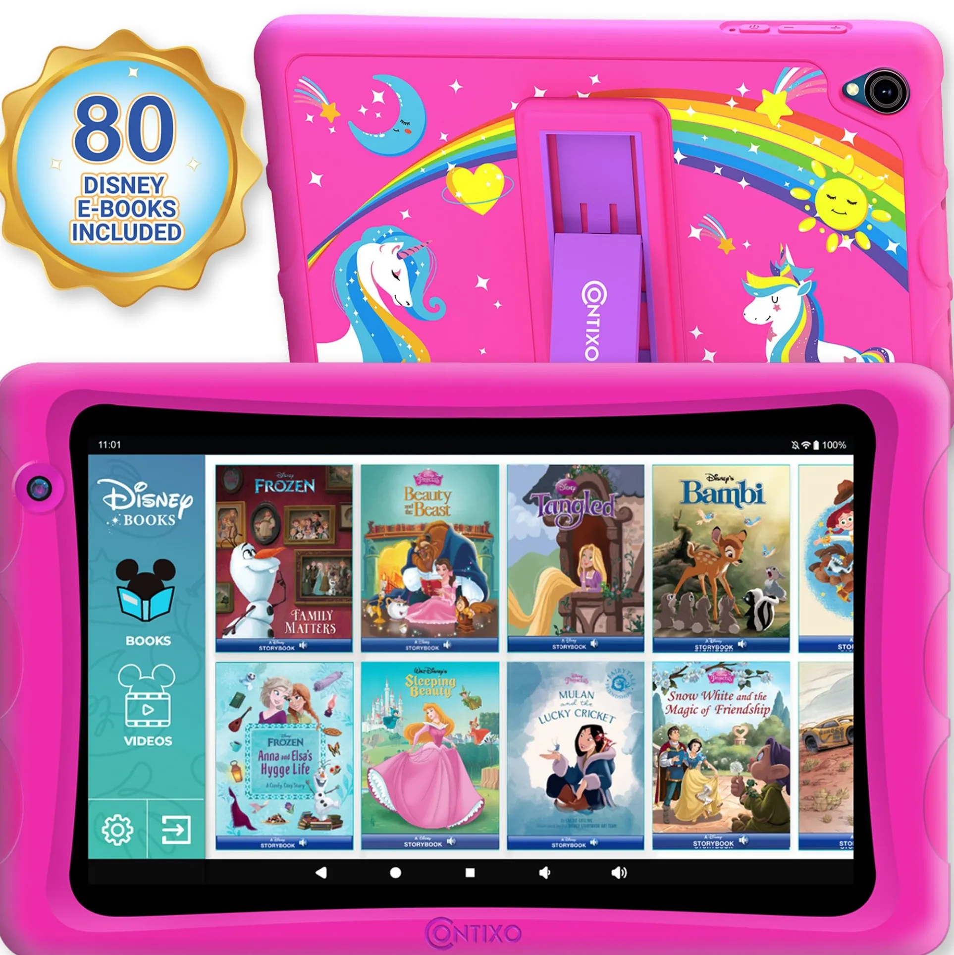 Contixo K81 Kids 8-Inch Tablet - Disney eBooks Collection - Pink