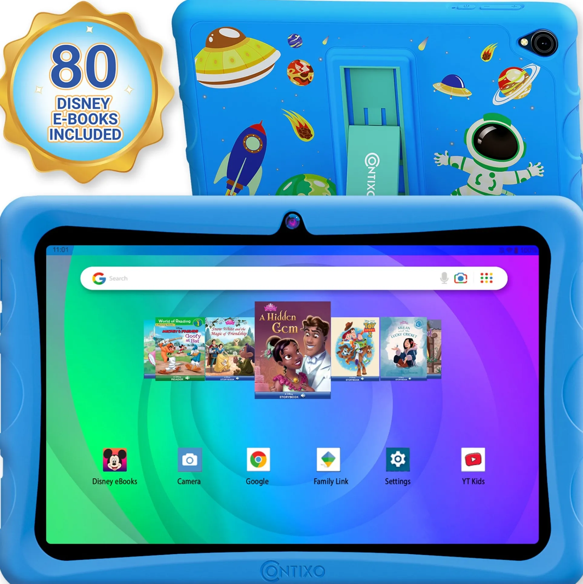 Contixo K103A 10-Inch Kids 64GB HD Tablet with 80 Disney eBooks - Blue