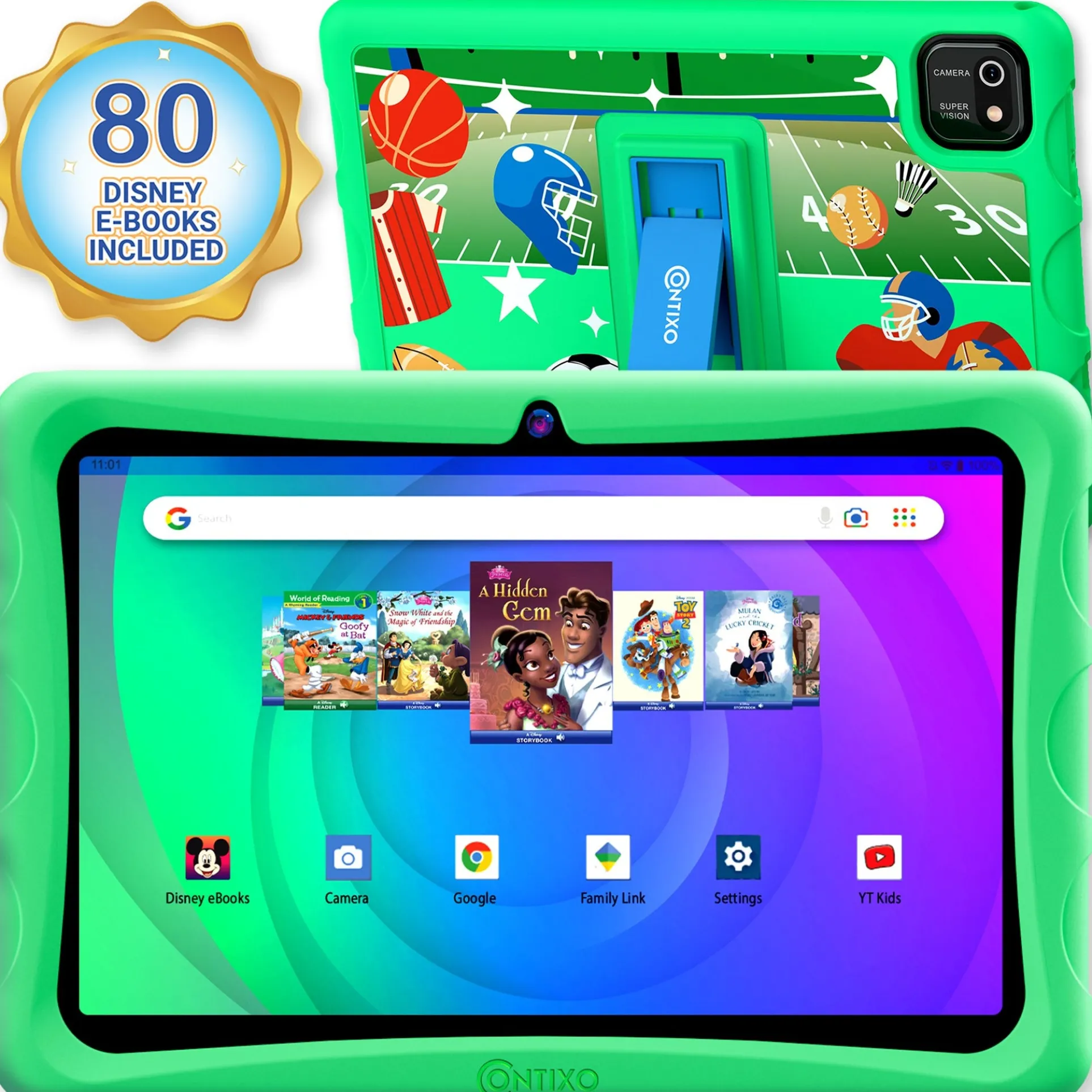 Contixo K103A 10-Inch Kids 64GB HD Tablet - Disney eBooks - Green