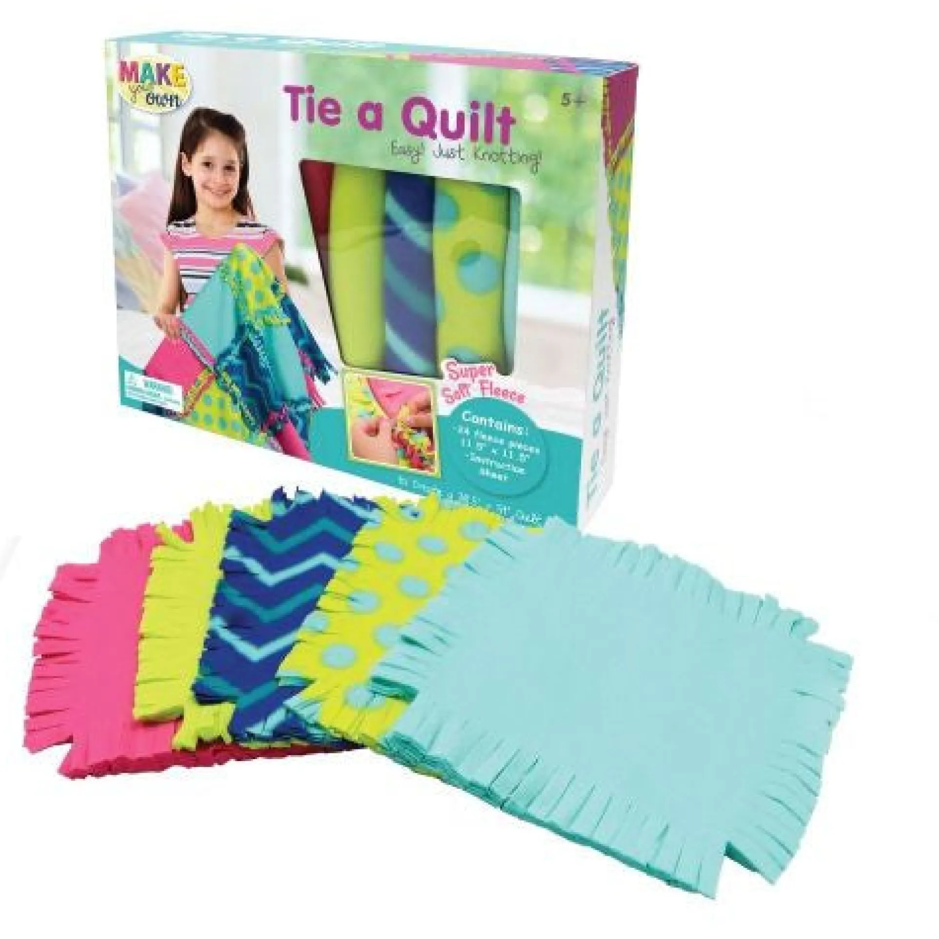 CraftBuddy DIY No-Sew Quilt Making Kit - Colorful Fabric