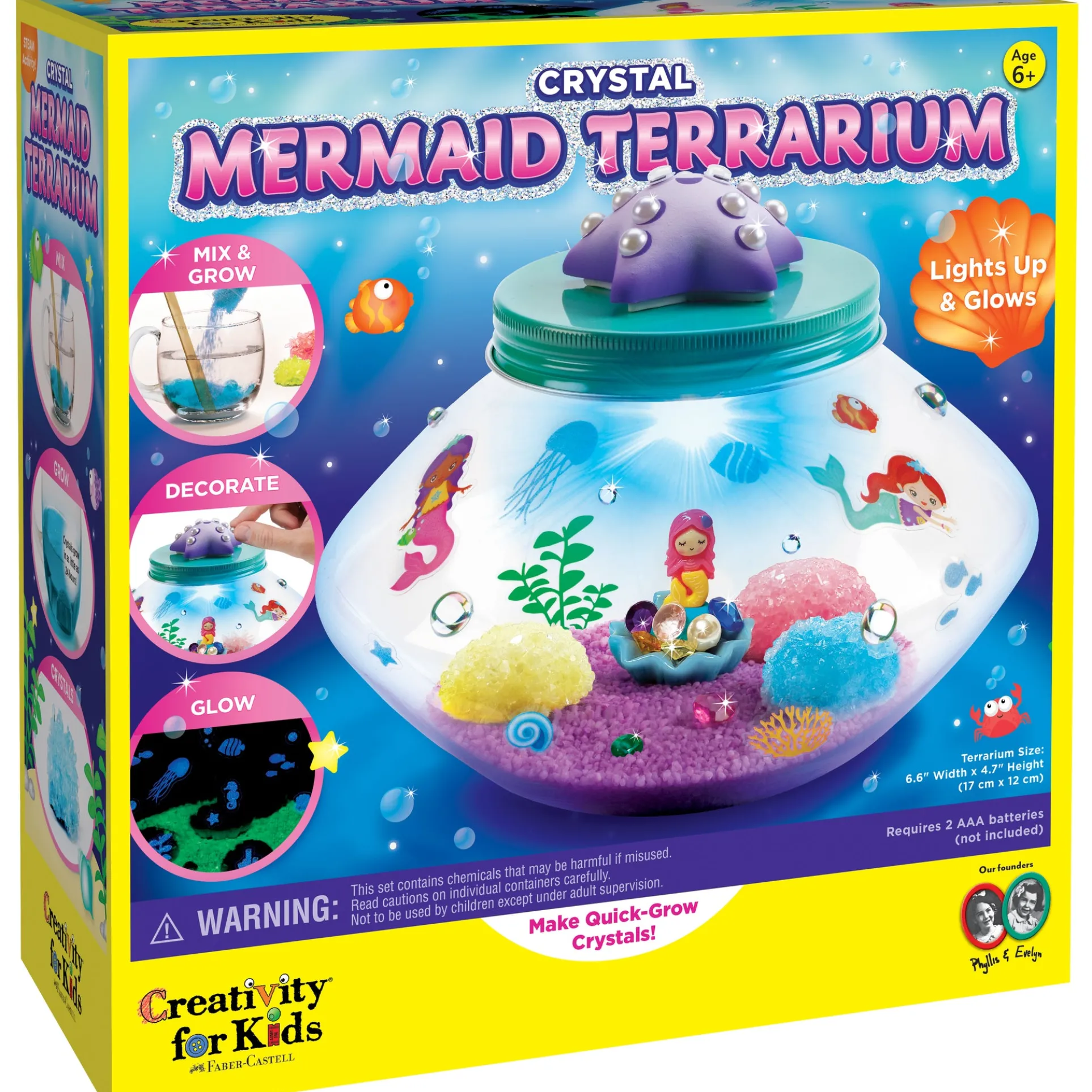 Creativity for Kids Crystal Mermaid Terrarium - Grow Your Own Crystals