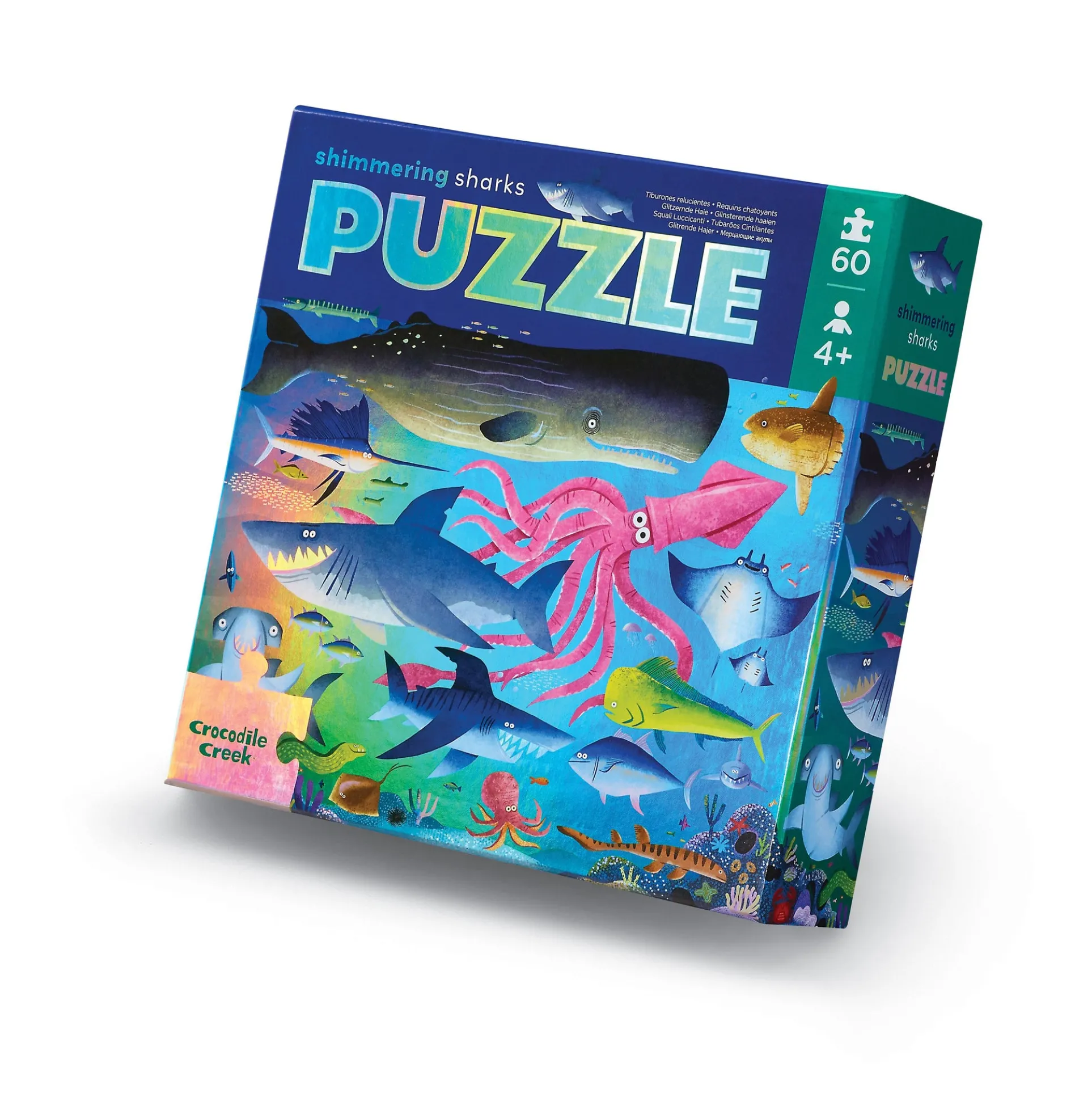 Crocodile Creek Shimmering Sharks Holographic Jigsaw Puzzle - 50 pc