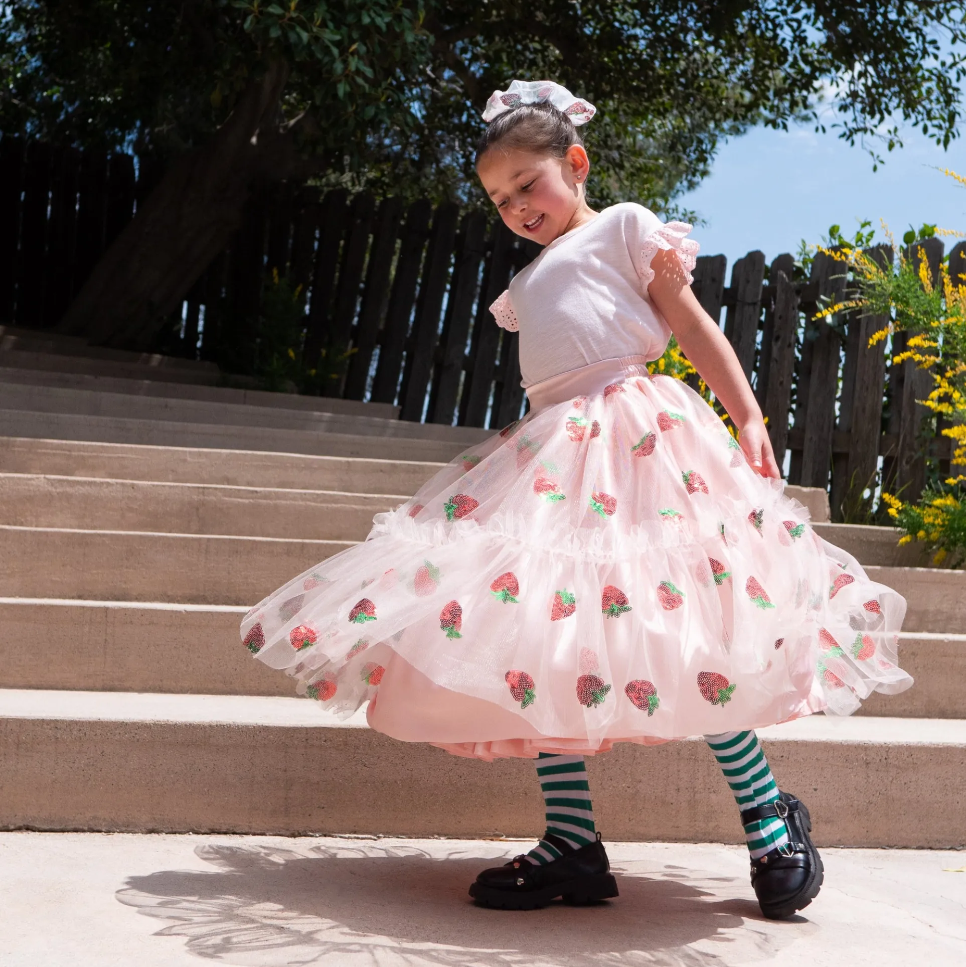 Strawberry Shortcake Premium Child Strawberry Sequin Skirt - Size 5/6