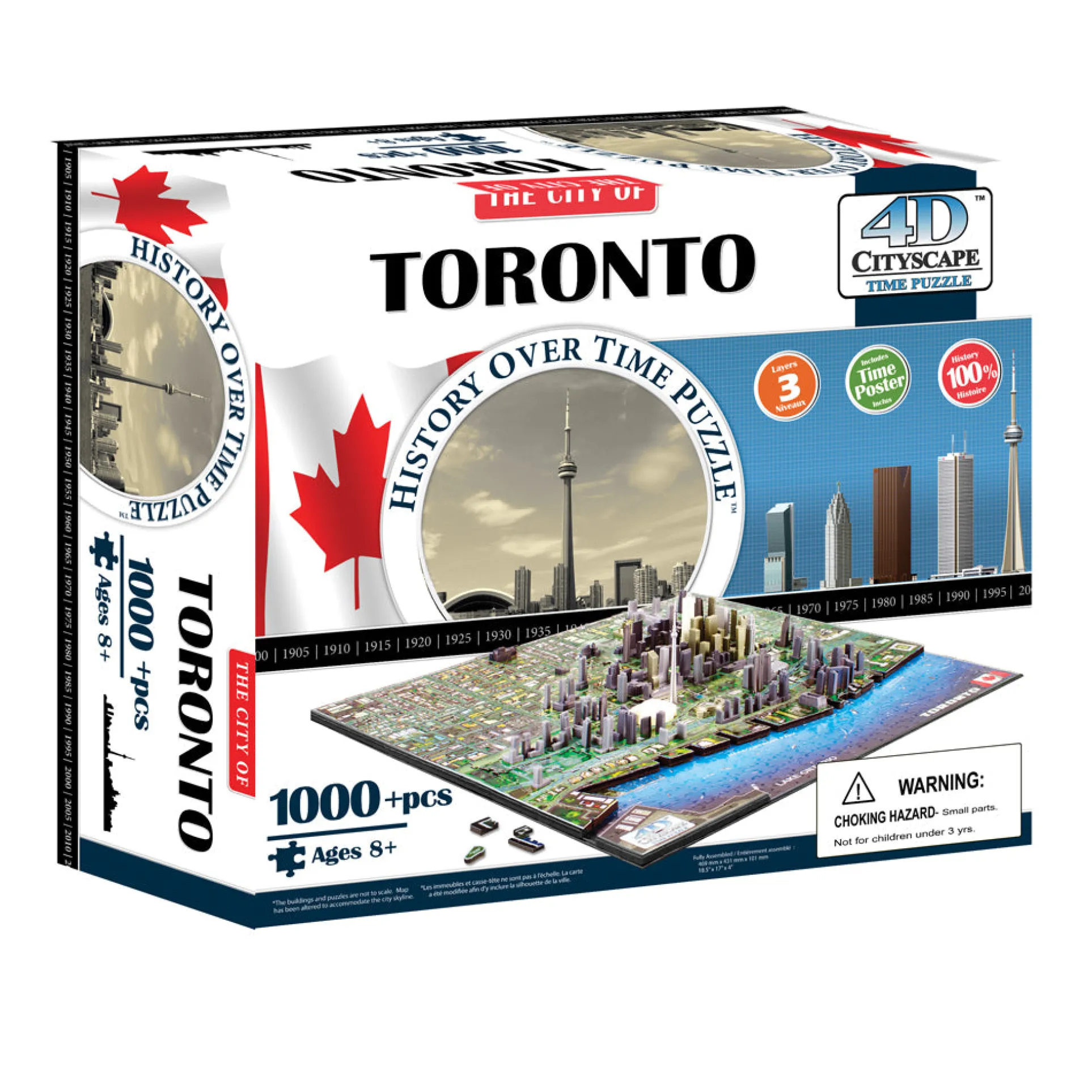 4D Cityscape Time Puzzle - Toronto, Canada - 1100+ pc