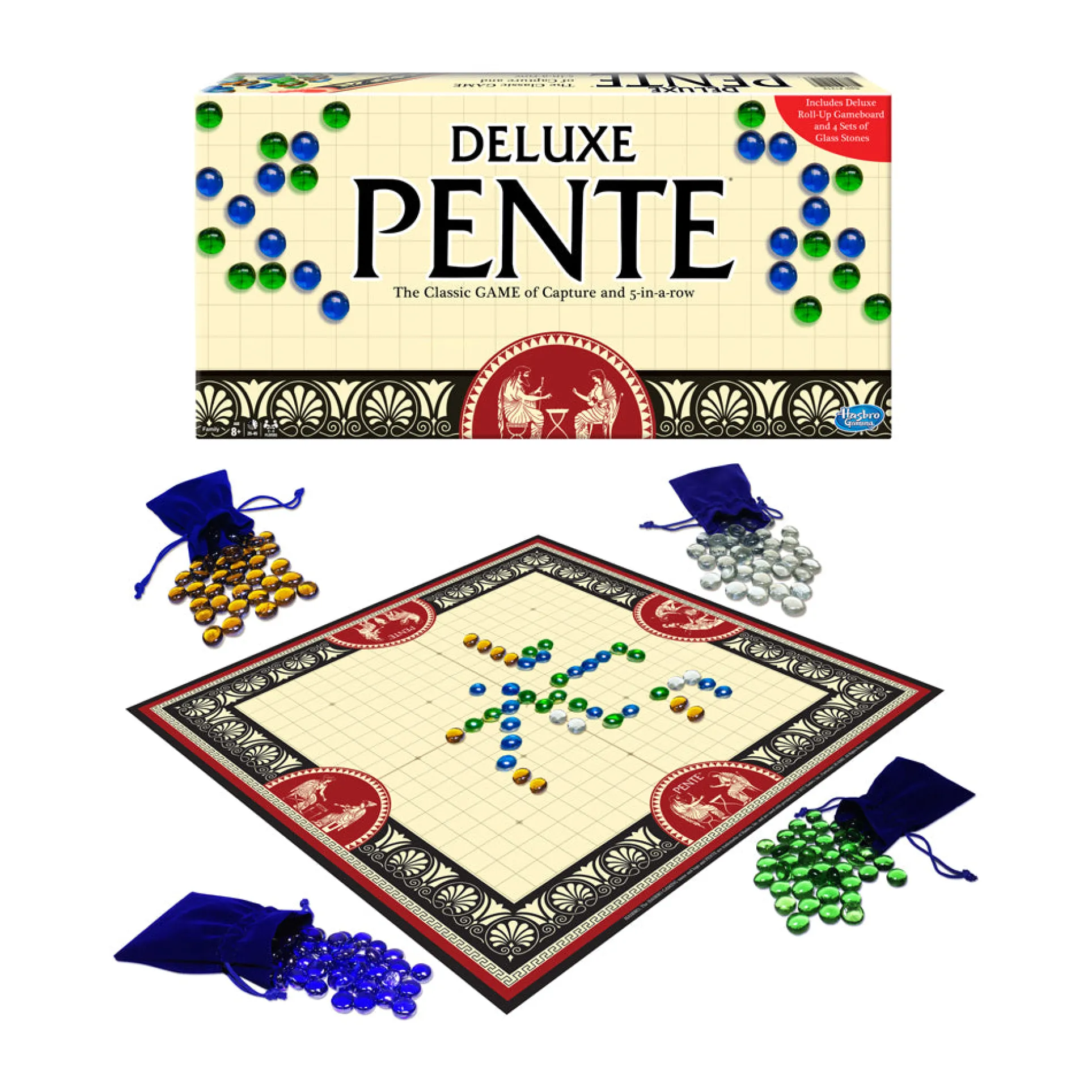 Deluxe Pente Board Game by Winning Moves - Strategic Glass Stone Game
