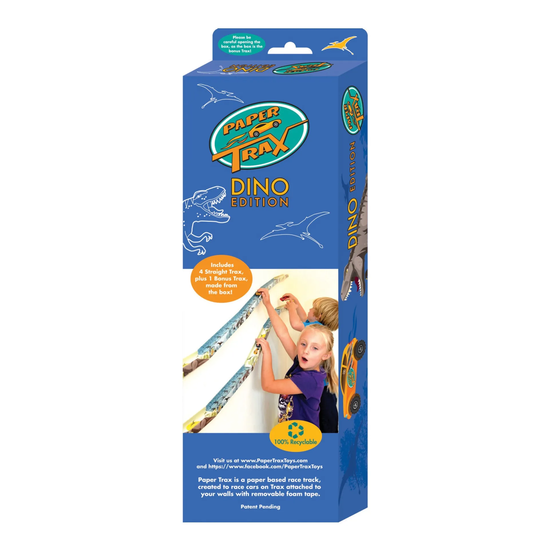 Paper Trax - Dino Edition Dinosaur-Themed Race Track Starter Pack