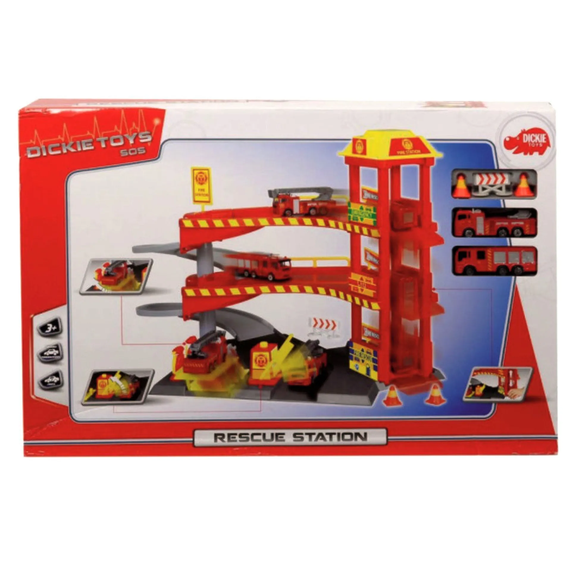Dickie Toys Fire Station Playset with Light and Sound Effects