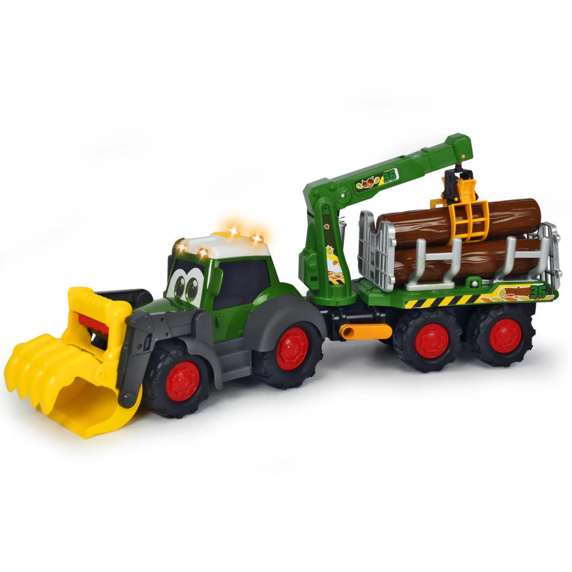 Dickie Toys Happy Fendt Forester Truck and Trailer with Interactive Features