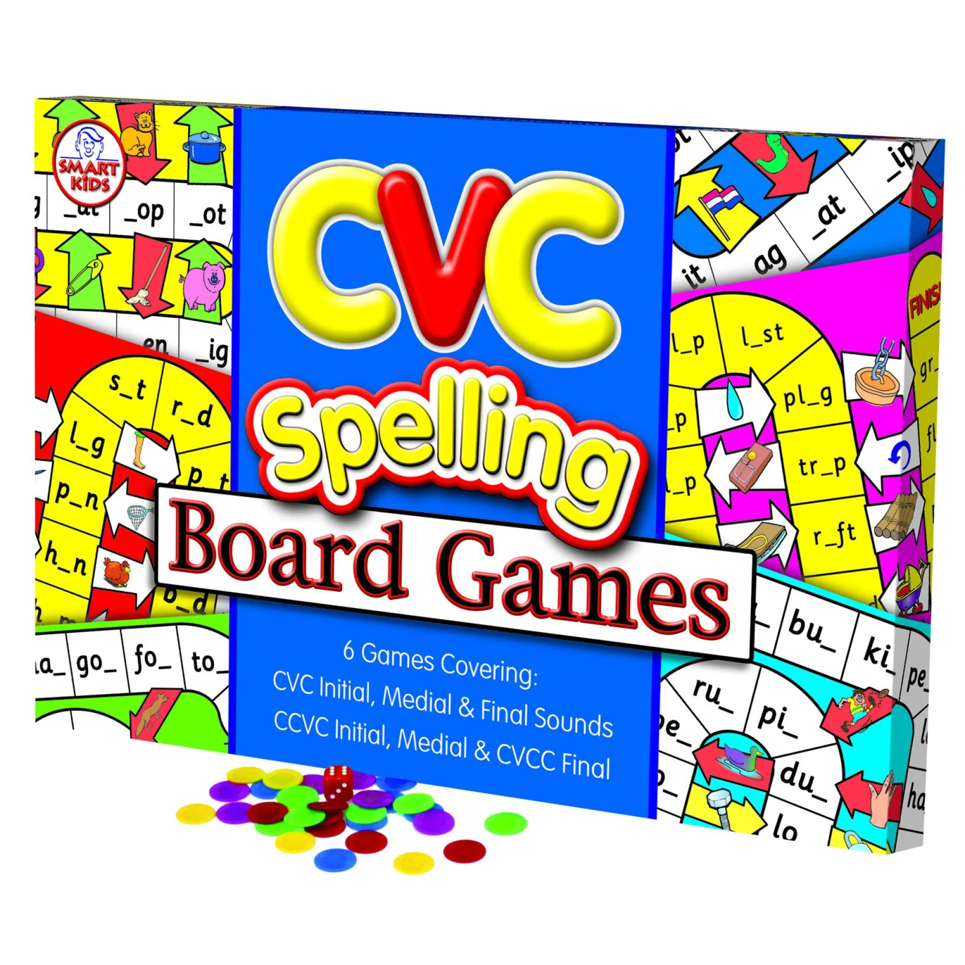 Didax® CVC Spelling Board Game - Early Reading Skills - Vibrant Fun