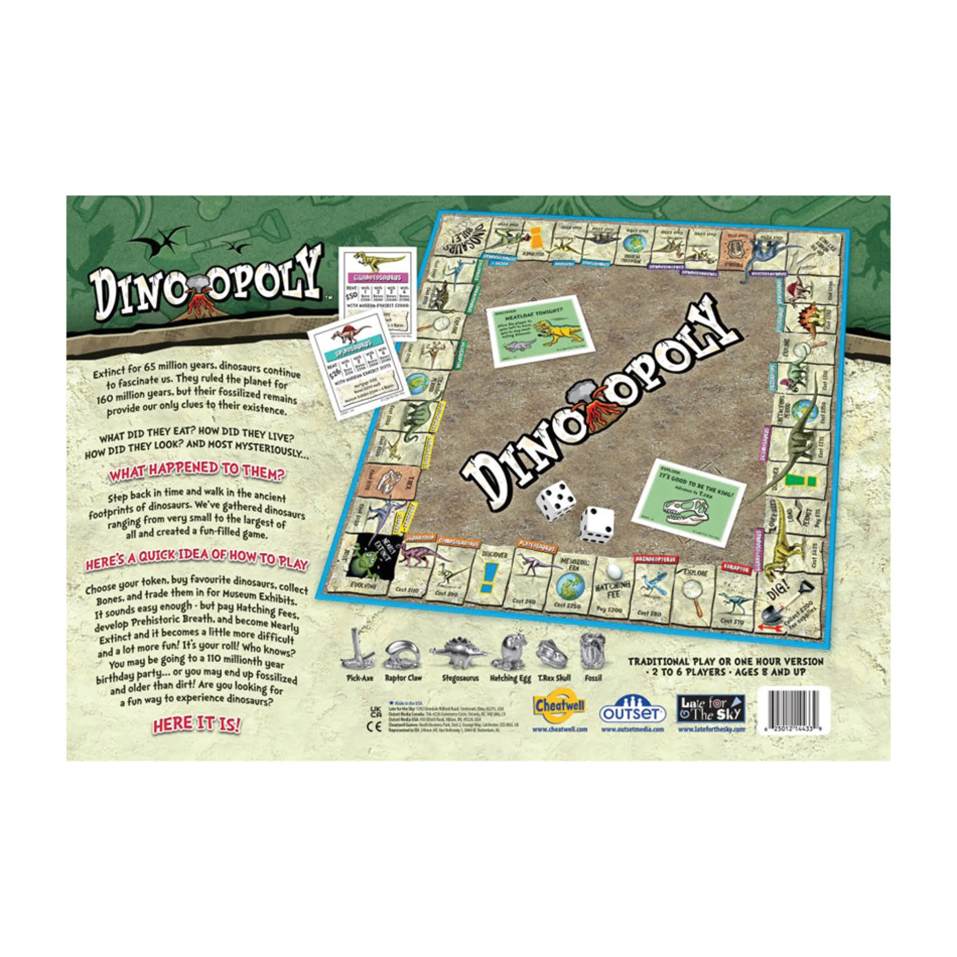 Dino-Opoly Prehistoric Dinosaur Trading Board Game