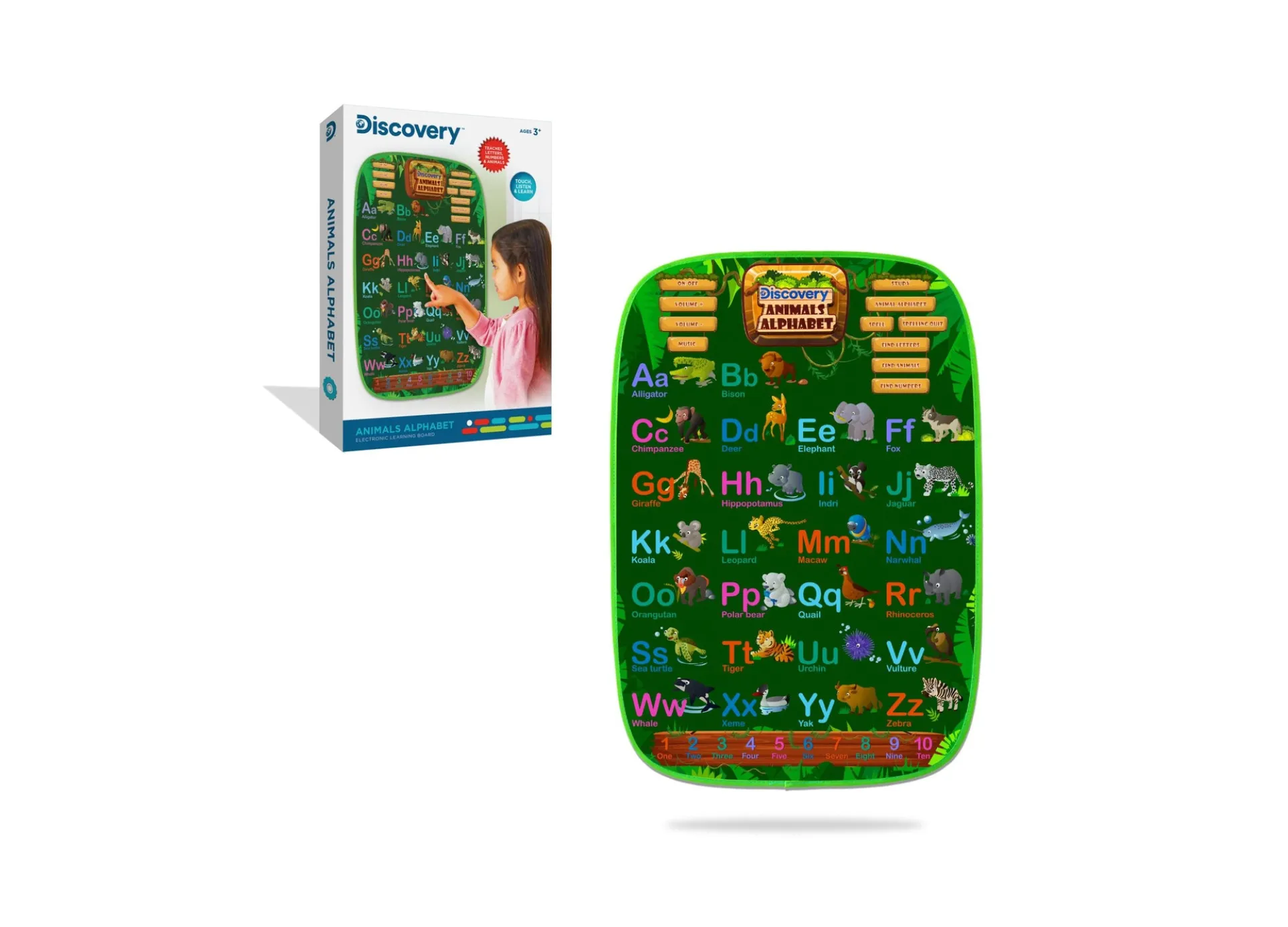 Discovery Kids 34-Piece Animal Alphabet Electronic Learning Board