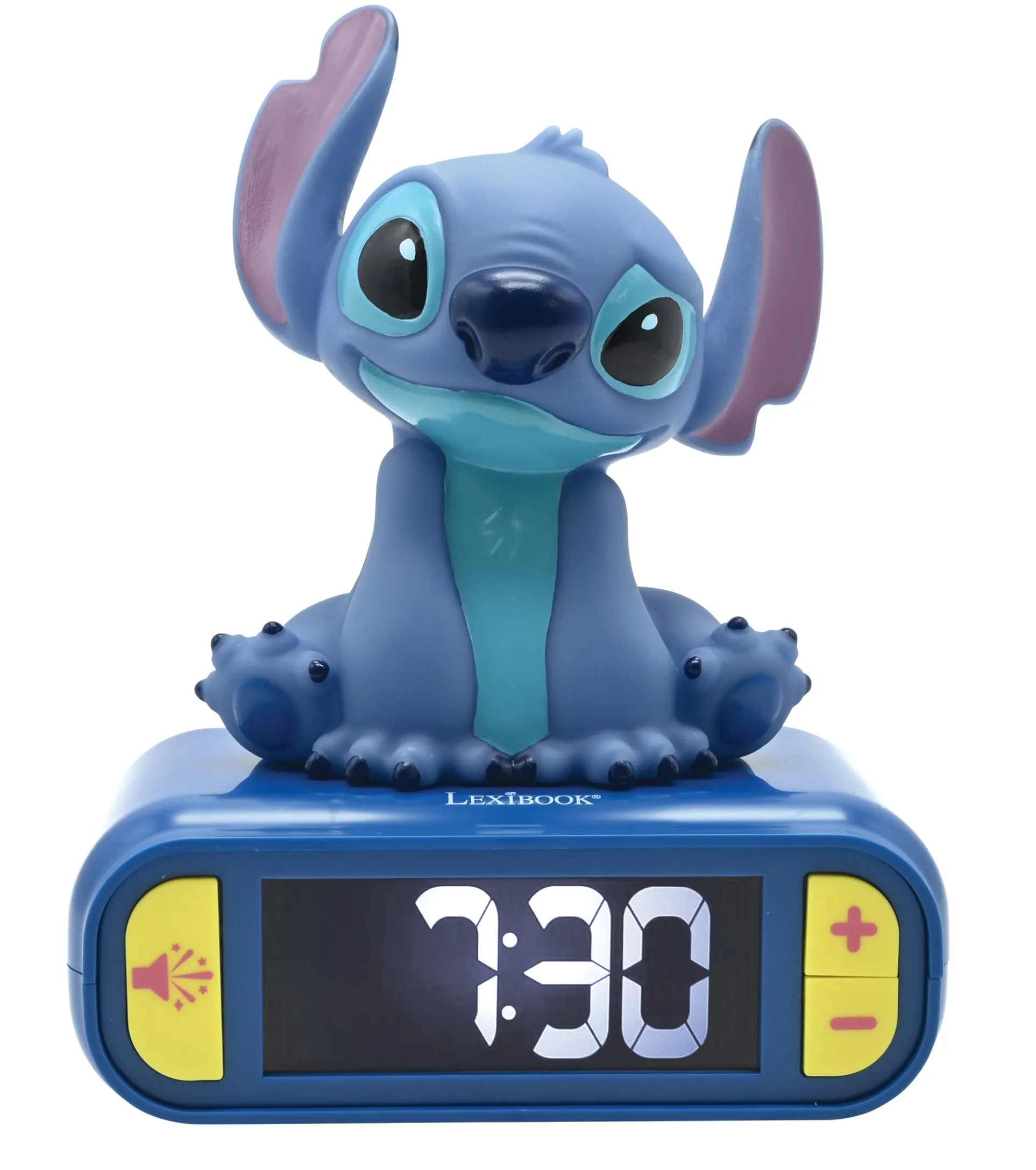 Disney Stitch Themed Digital Alarm Clock with Nightlight - Blue