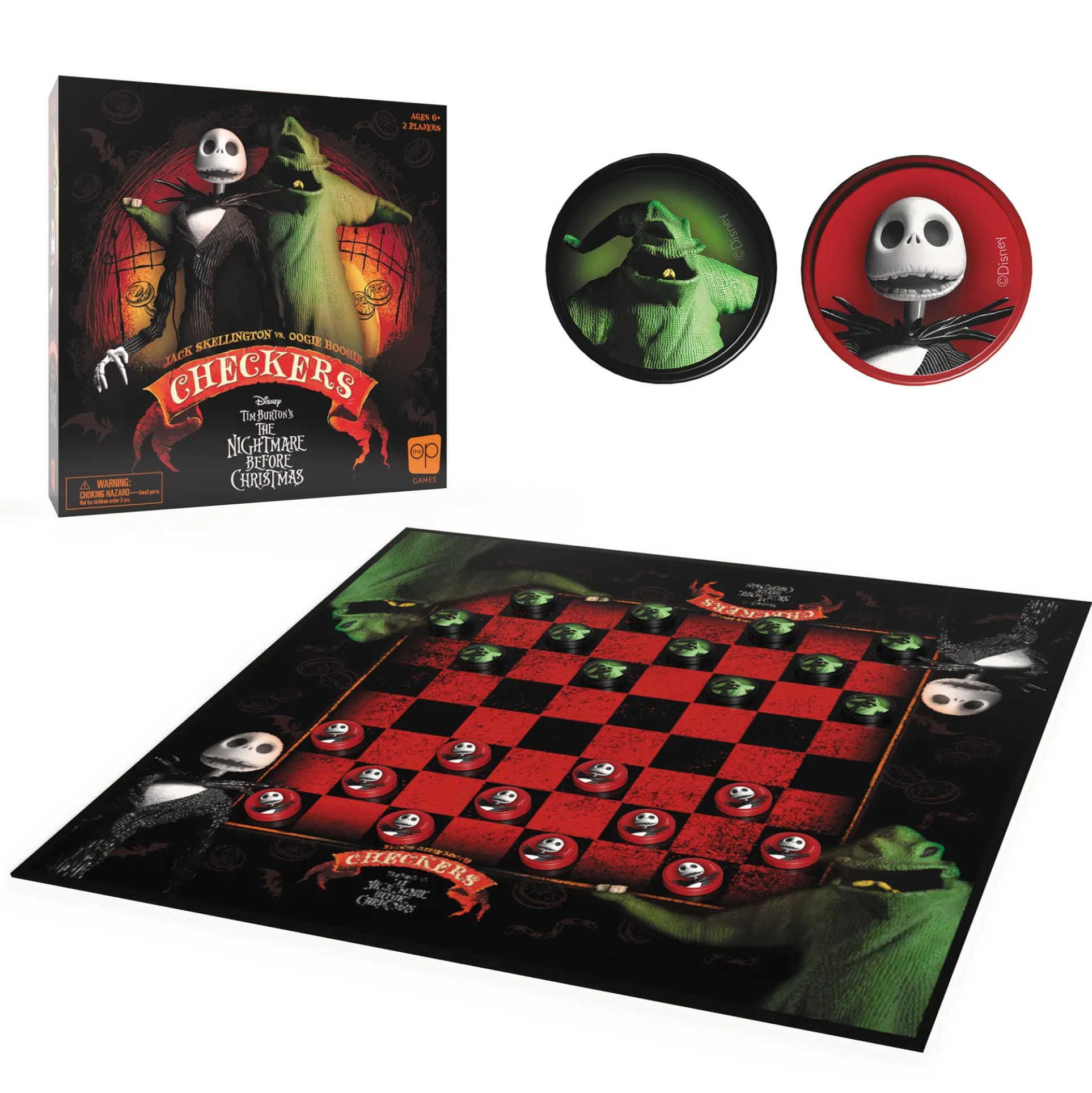 Disney Tim Burton's The Nightmare Before Christmas Checkers Game by USAopoly