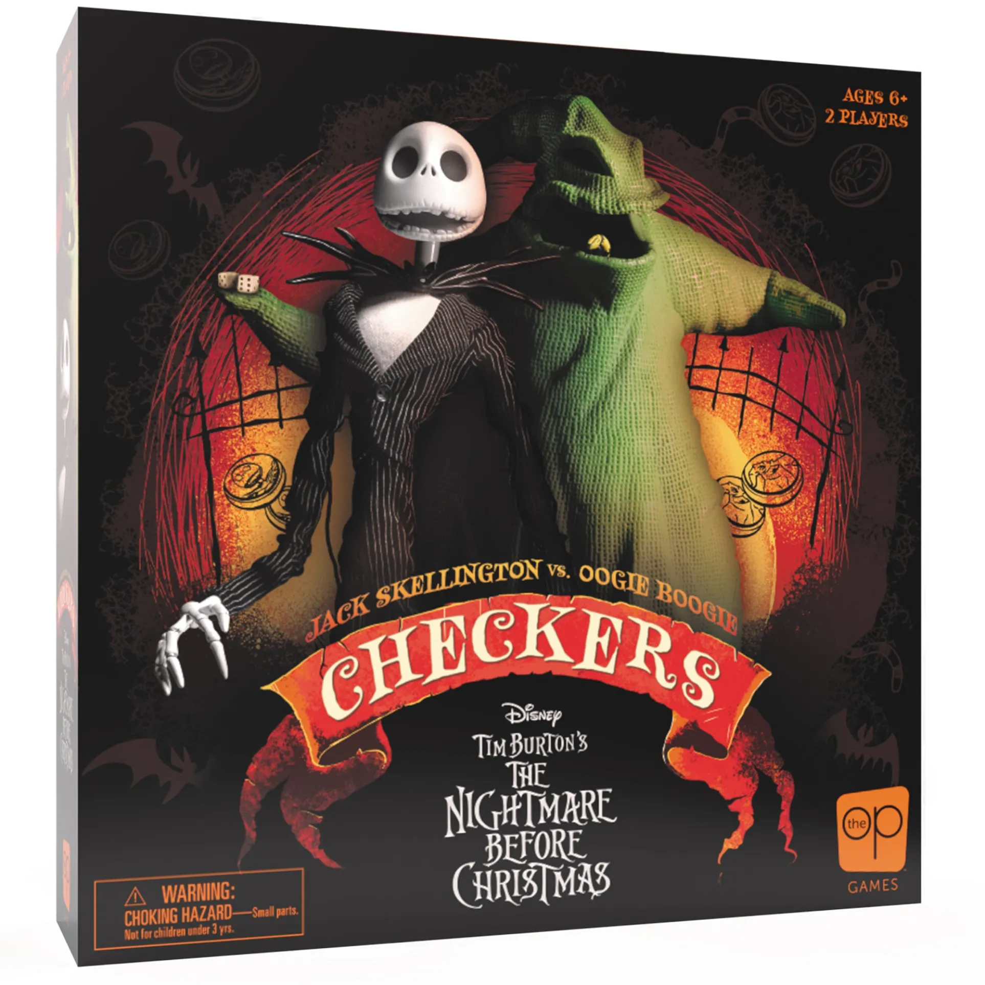 Disney Tim Burton's The Nightmare Before Christmas Checkers Game by USAopoly