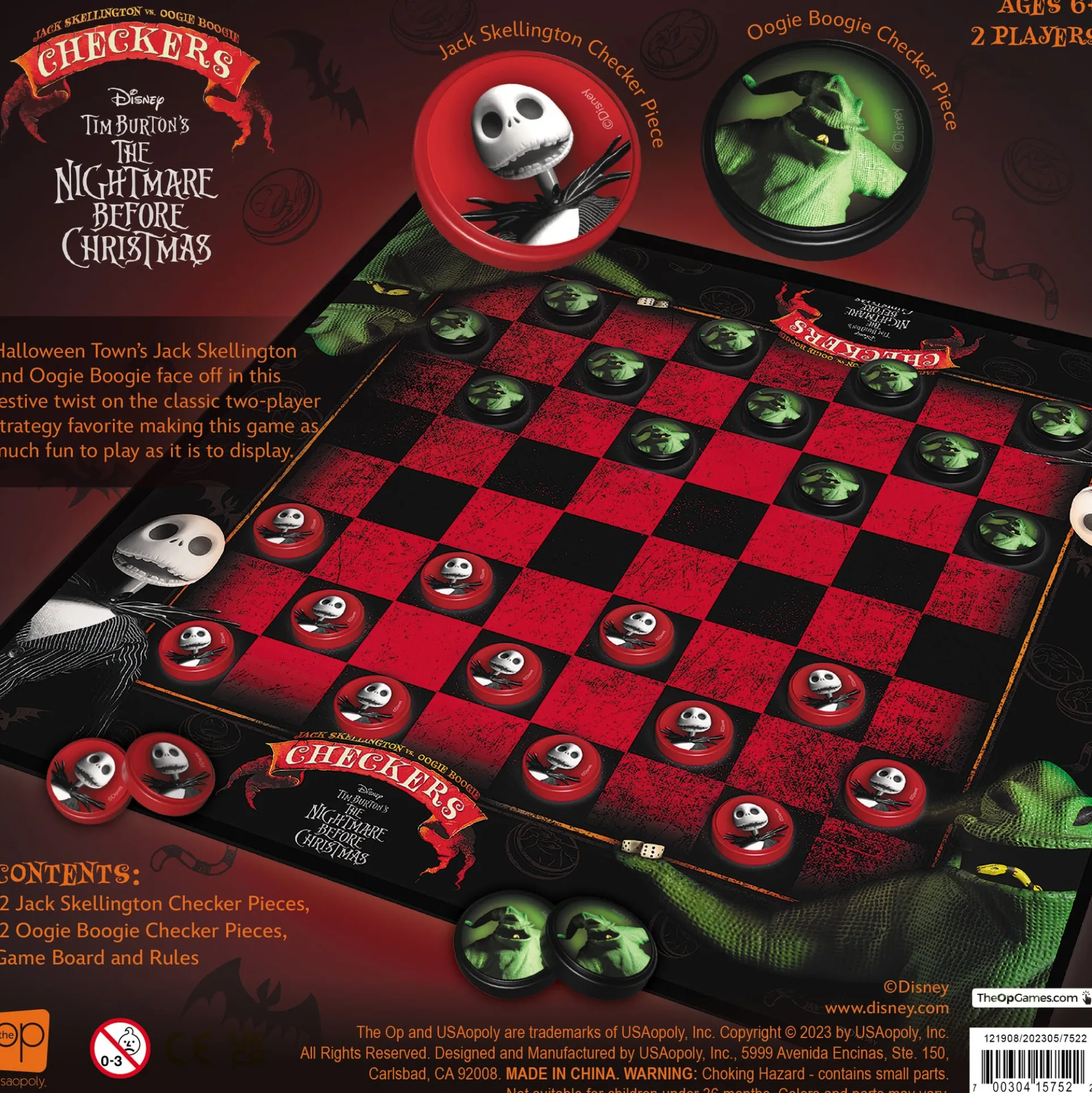 Disney Tim Burton's The Nightmare Before Christmas Checkers Game by USAopoly