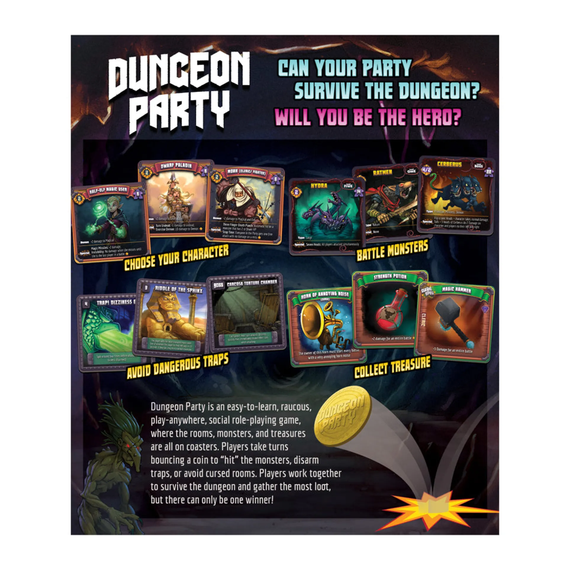 Dungeon Party Premium Edition Strategic Board Game