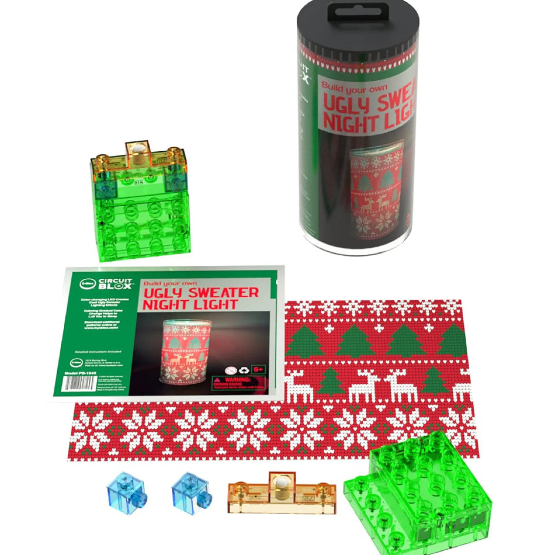 E-Blox Power Blox Ugly Sweater DIY Night Light Kit, Ages 5+