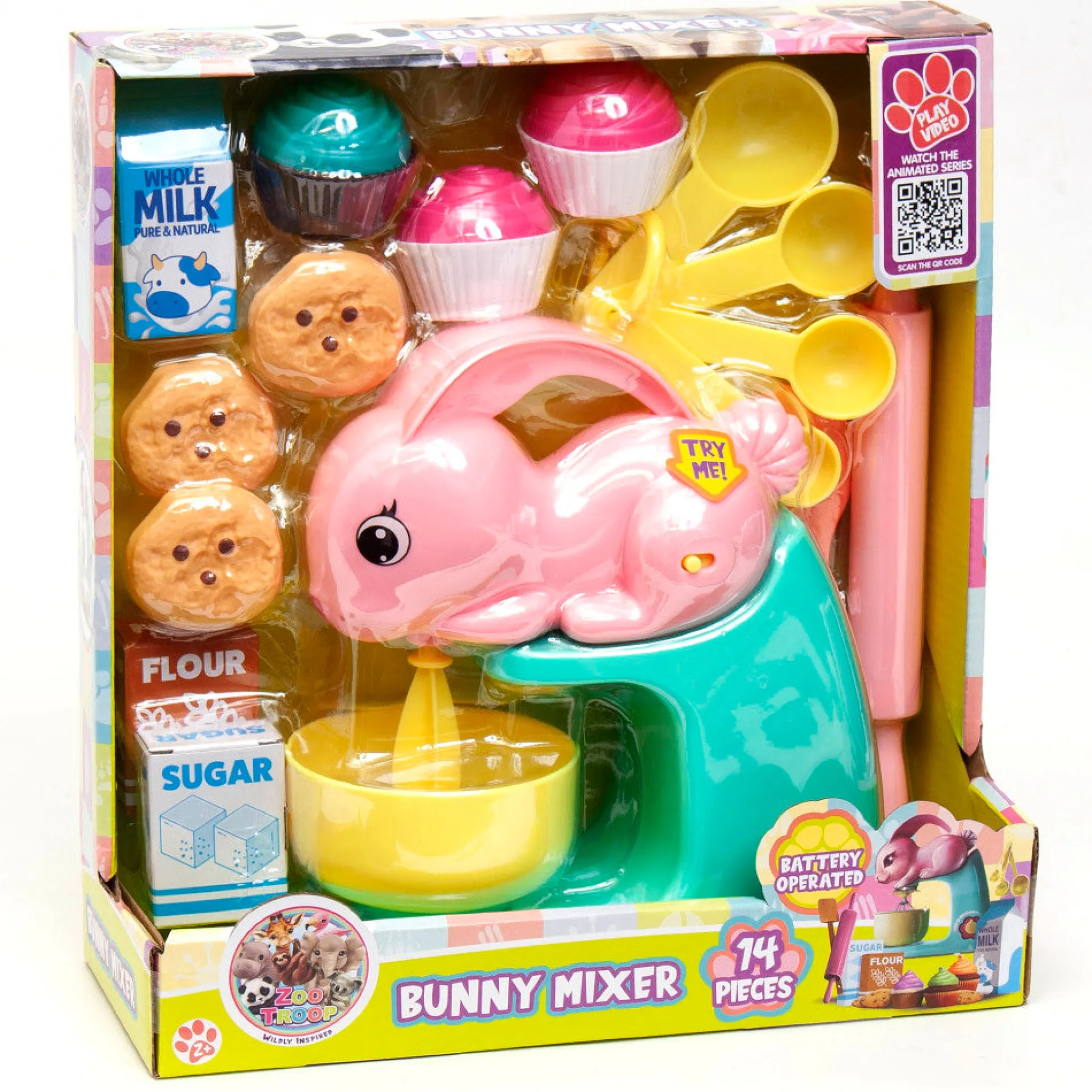 Zoo Troop: Bunny Mixer 14-Piece Kitchen Playset for Kids, Ages 2+