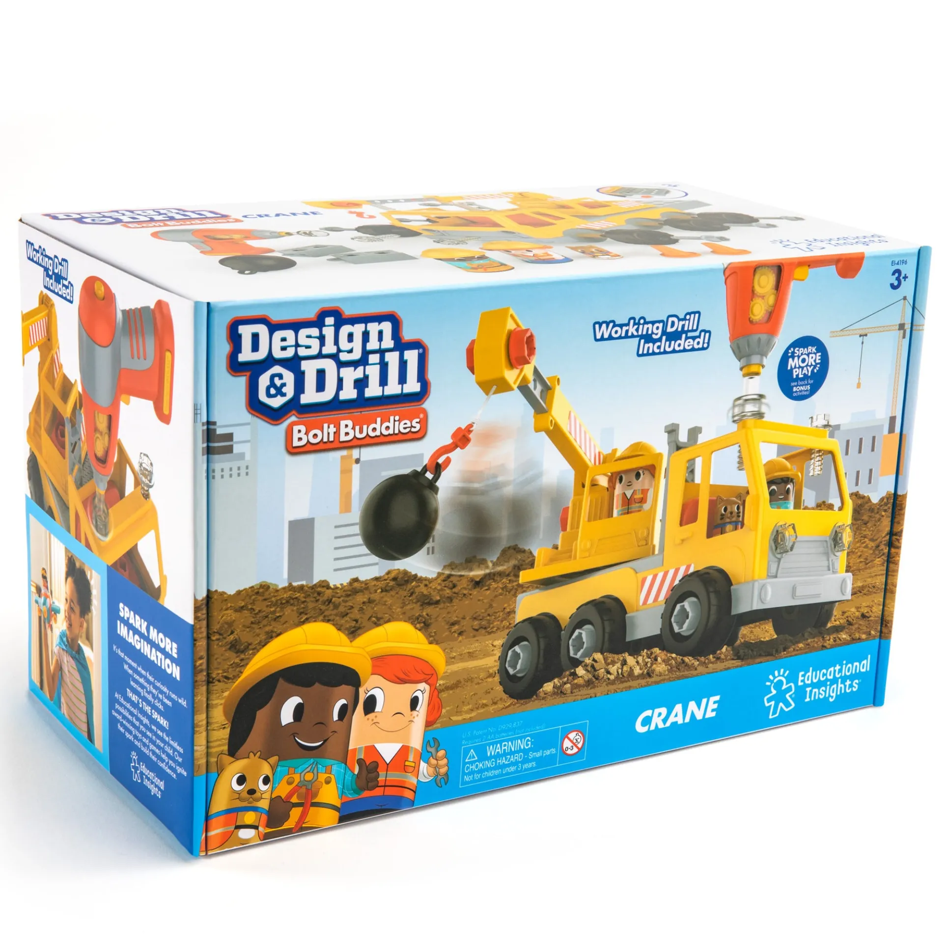Educational Insights Design & Drill Bolt Buddies Crane - Interactive Construction Toy