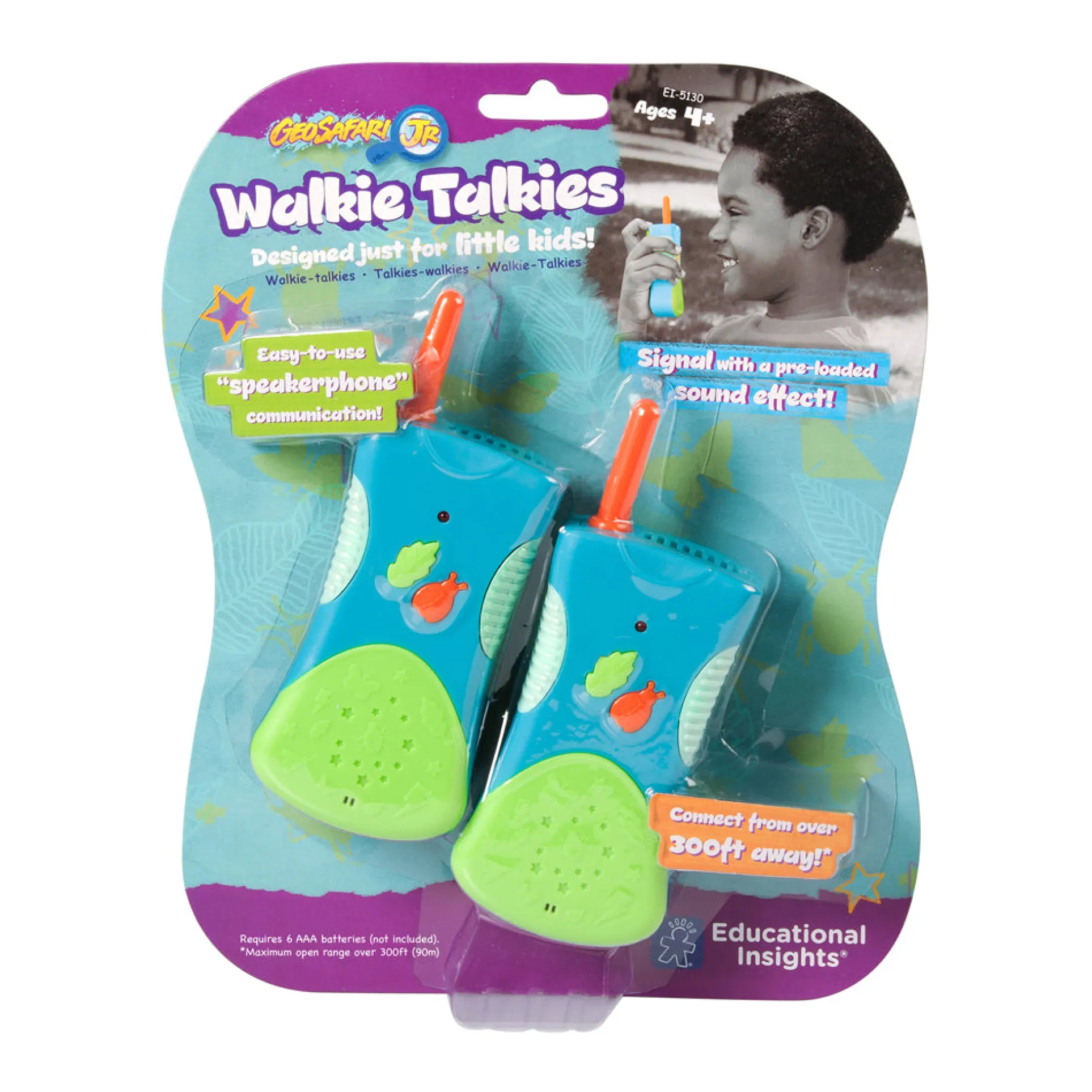Educational Insights GeoSafari Jr. Walkie Talkies - Interactive Kids Communication Toy
