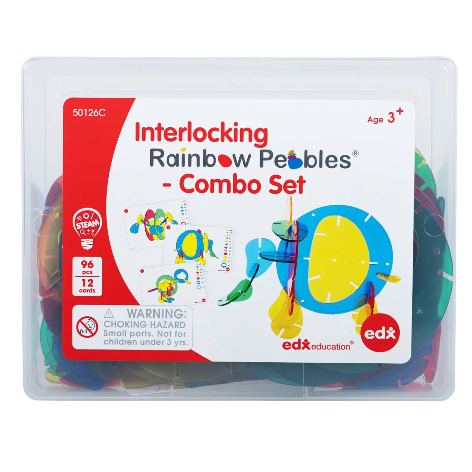 edxeducation Interlocking Rainbow Pebbles - Creative Building Set