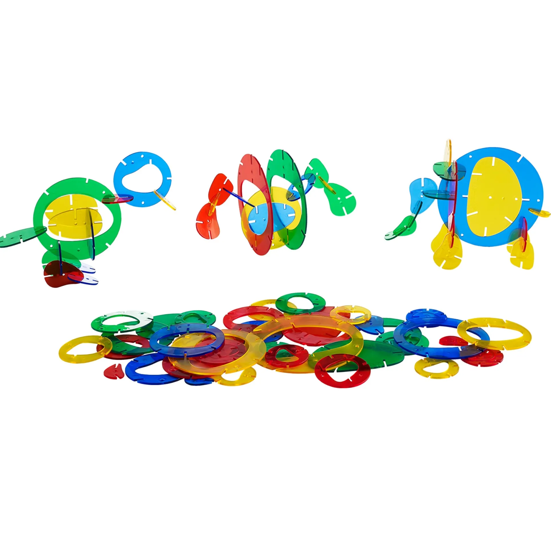 edxeducation Interlocking Rainbow Pebbles - Creative Building Set
