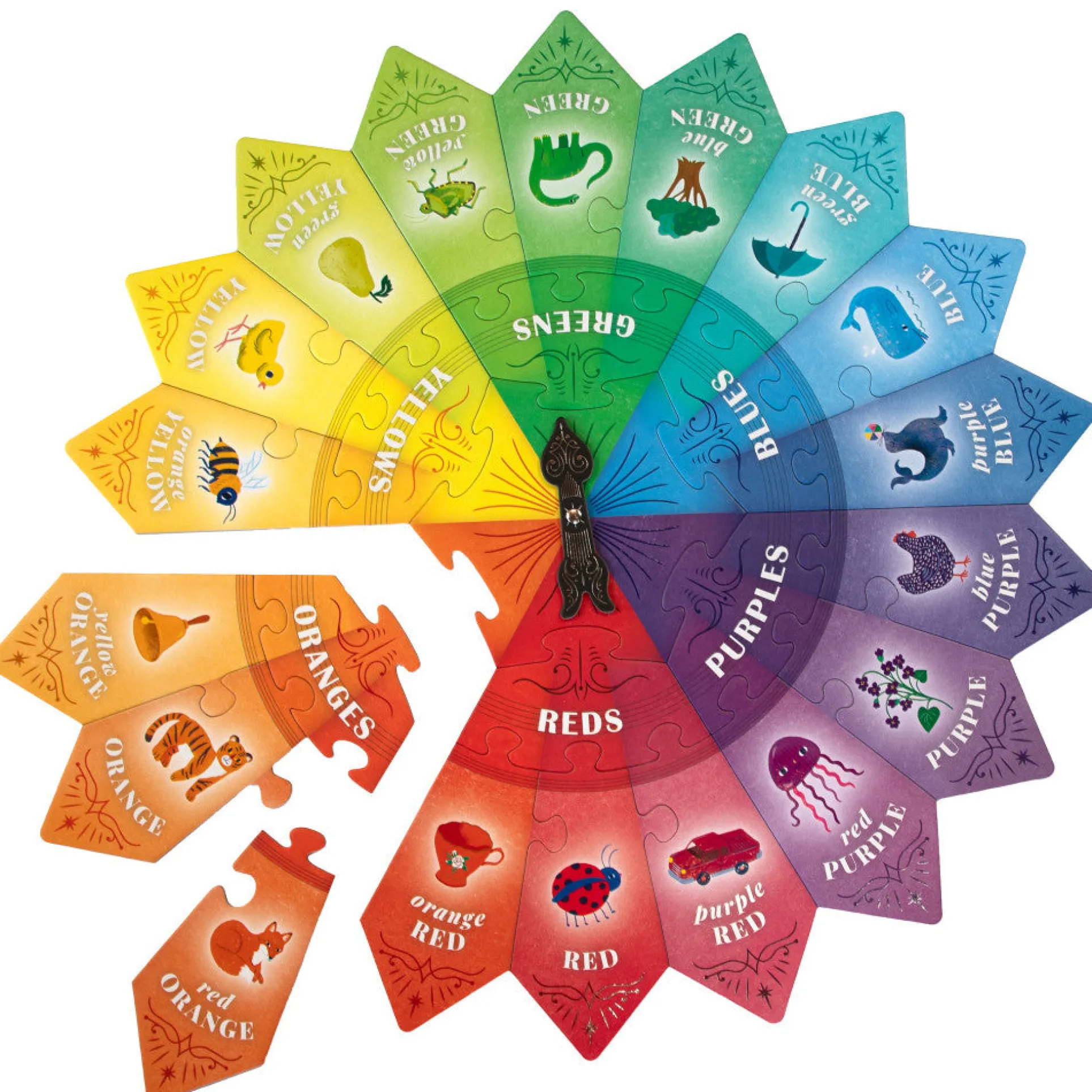 eeBoo Color Puzzle Spinner Game - Educational Toy, 24 Pieces, Ages 3+