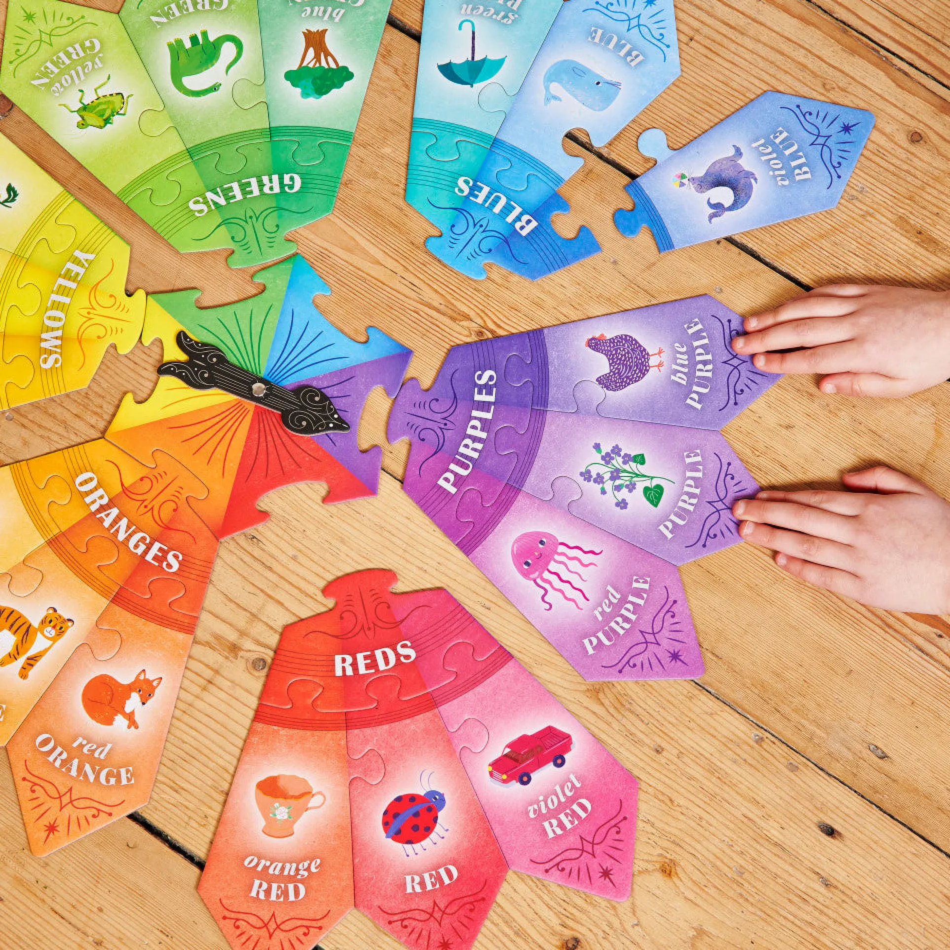 eeBoo Color Puzzle Spinner Game - Educational Toy, 24 Pieces, Ages 3+