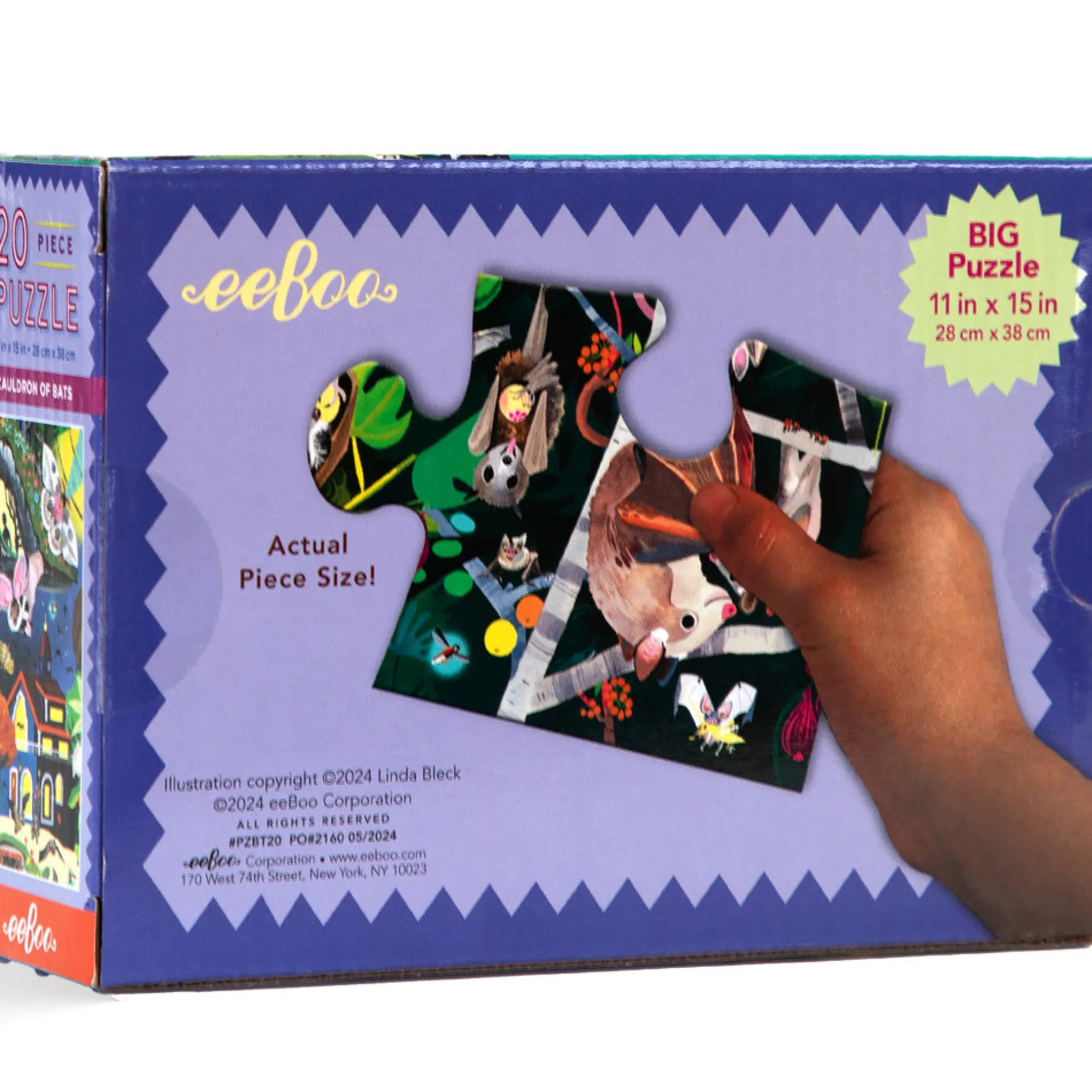 eeBoo Love of Bats Glow-in-the-Dark Jigsaw Puzzle - 20 pc