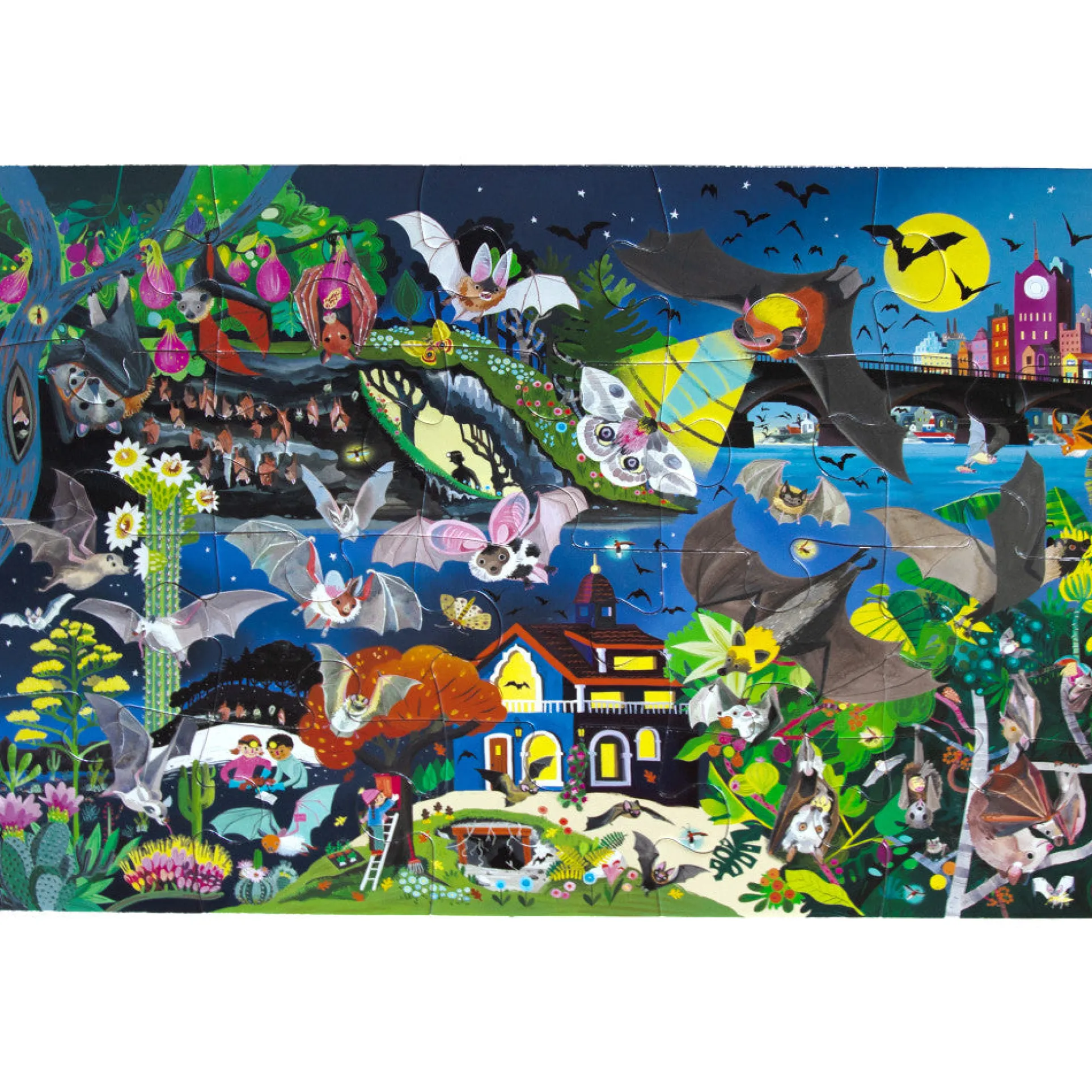 eeBoo Love of Bats Glow-in-the-Dark Jigsaw Puzzle - 20 pc