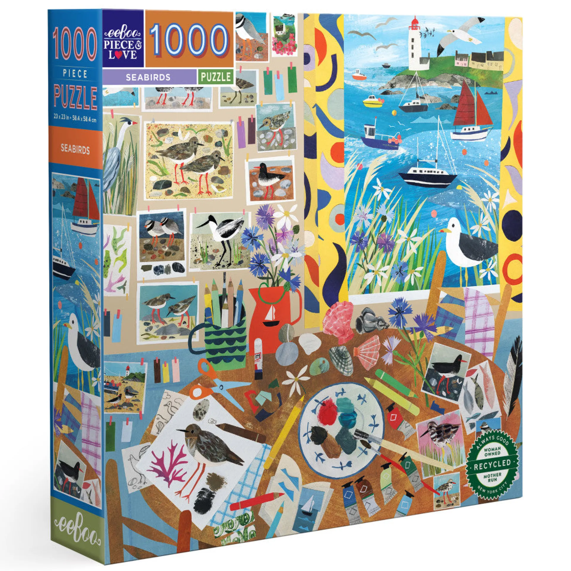 eeBoo Piece & Love Seabirds 1000 Piece Jigsaw Puzzle