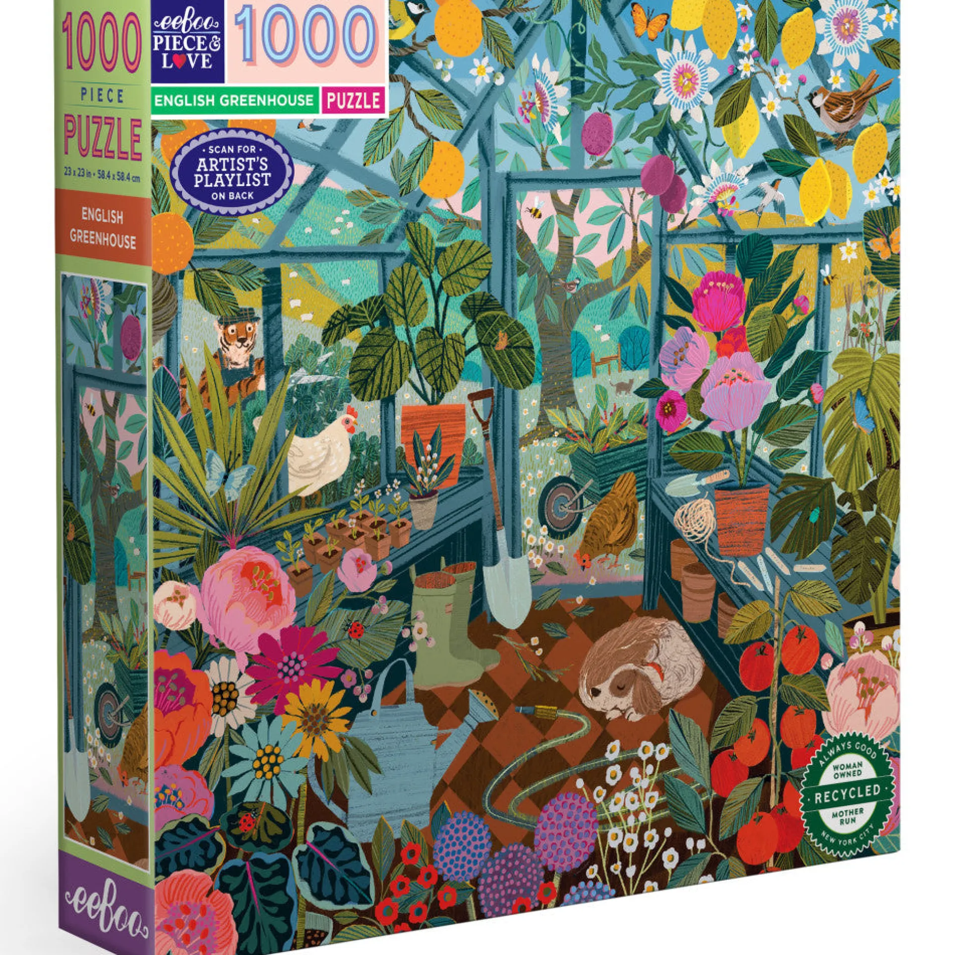 eeBoo Piece & Love English Greenhouse Jigsaw Puzzle - 1000 pc