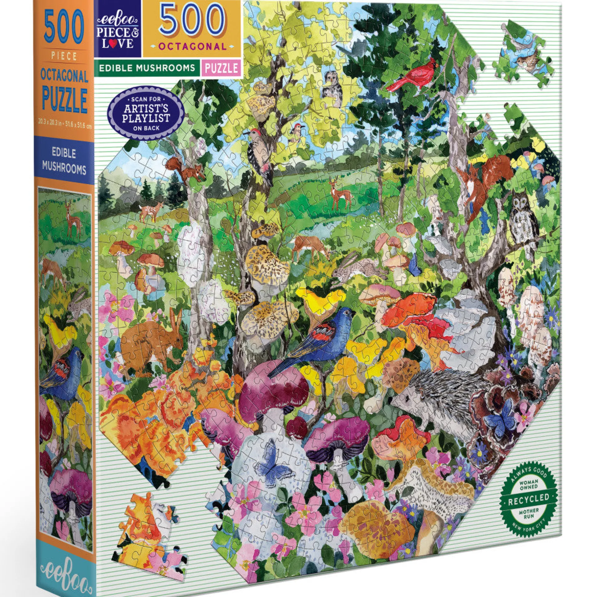 eeBoo Piece & Love Edible Mushrooms 500-Piece Puzzle