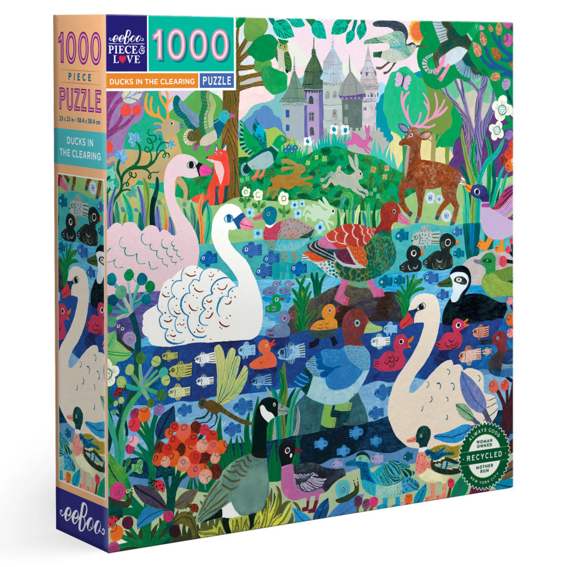 eeBoo Piece & Love: Ducks in the Clearing - 1000 Piece Jigsaw Puzzle