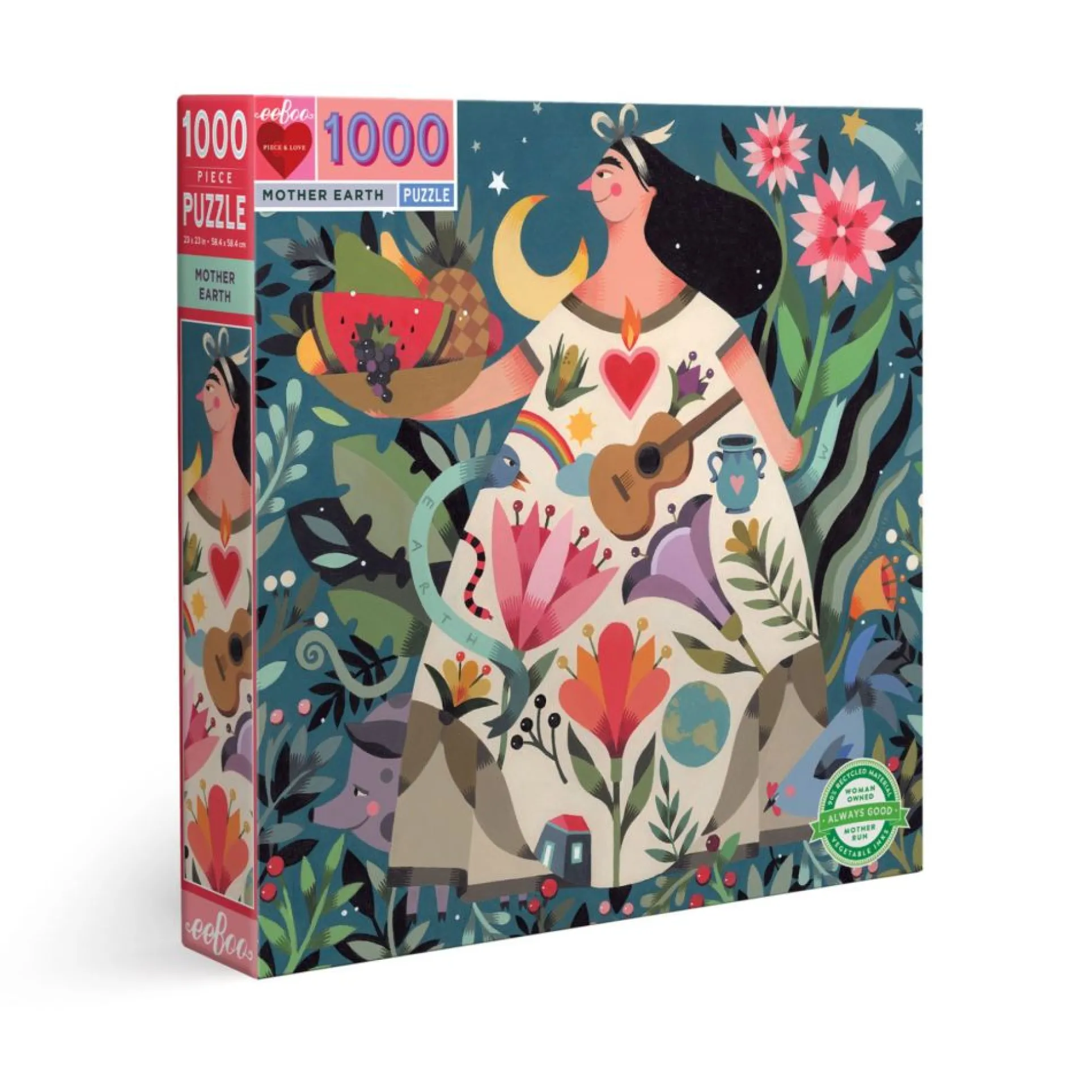 eeBoo Piece and Love Mother Earth 1000-Piece Square Jigsaw Puzzle